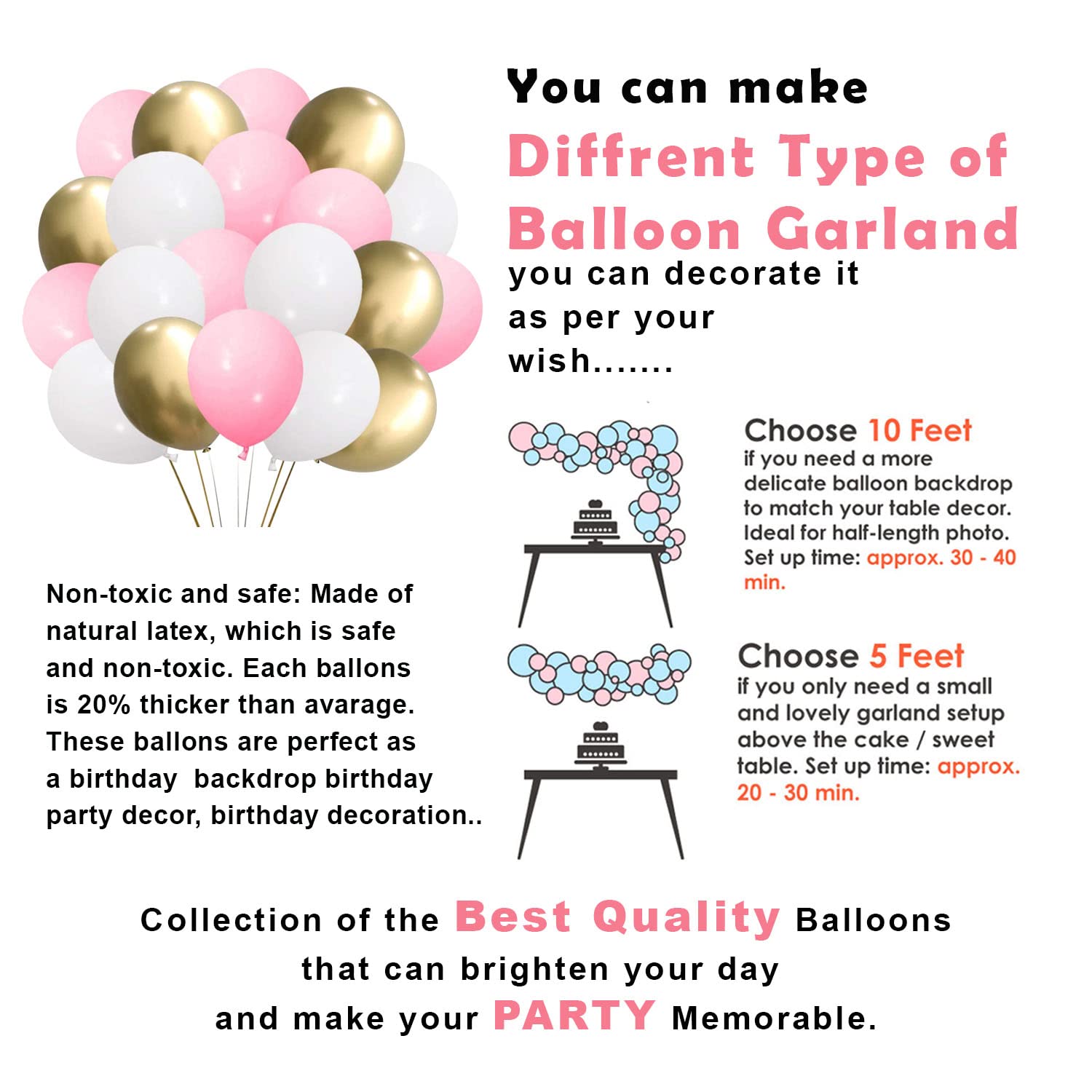 Party Propz Pink Birthday Decoration Items for Girls - 41 Pcs Combo With Balloons | For Wife 3