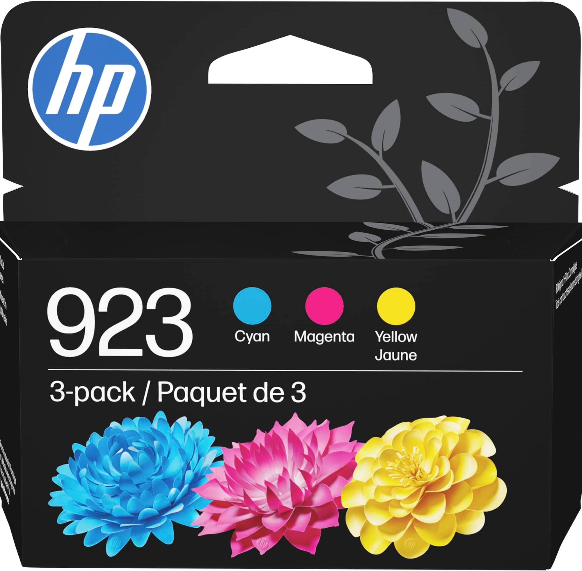 HP 923 Cyan, Magenta, Yellow Ink Cartridges (3-Pack) | Works with OfficeJet 8120, Pro 8130 Series |6C3Y4LN