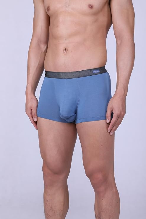 Separatec Men's Boxer Briefs Dual Pouch, Stretch Underwear Bamboo Fibre Moisture-Wicking Breathable Smooth Mens Boxer Shorts Long Multipack