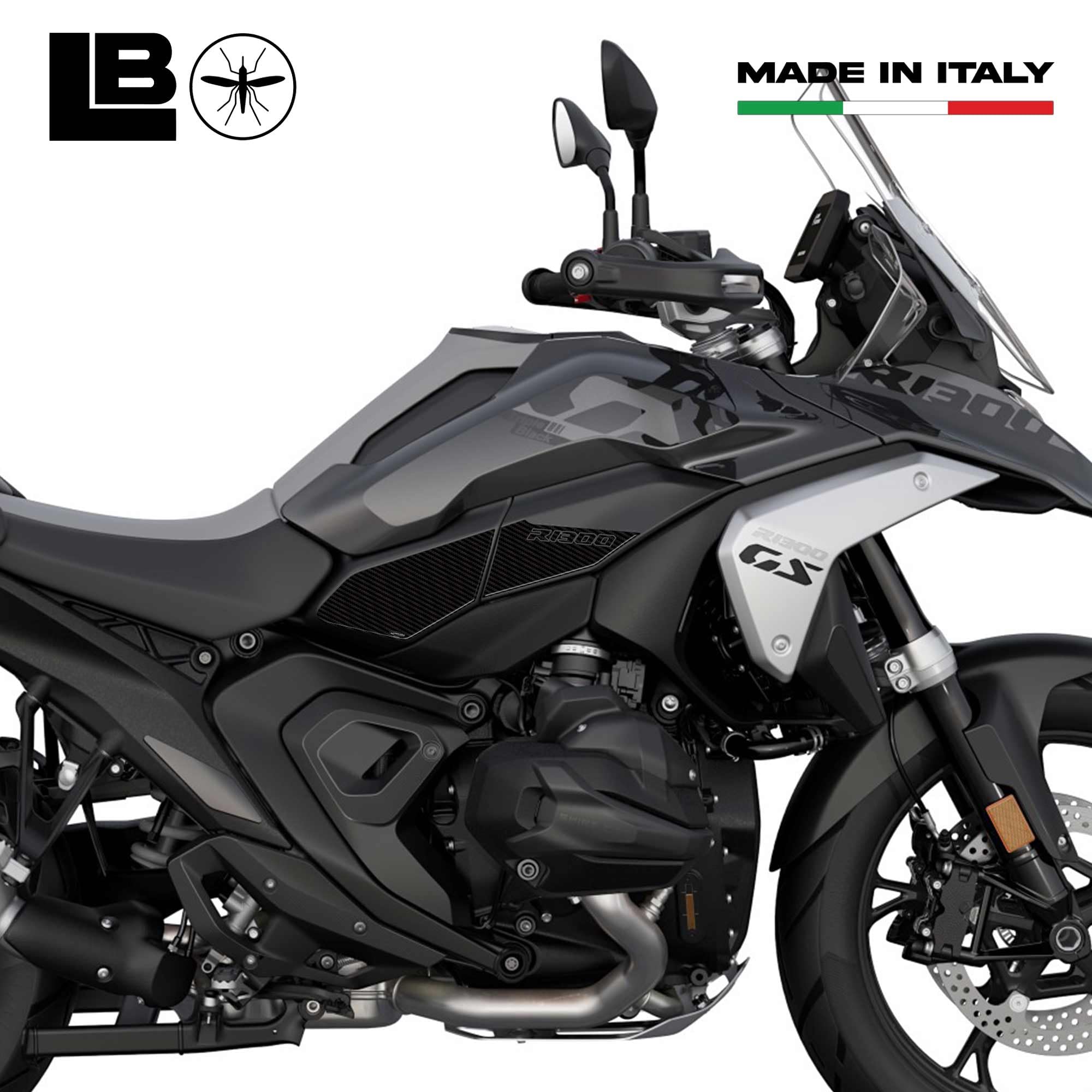 labelbike - Autocollants 3D Moto Côtés sous Le Réservoir Protection et Décoration en Résine Compatible avec BMW R1300GS