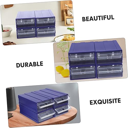 Miniatura 8 de Zerodeko Cajones de almacenamiento, 4 unidades, cajón de almacenamiento apilable, bolsa de té, caja de almacenamiento, organizador de contenedores