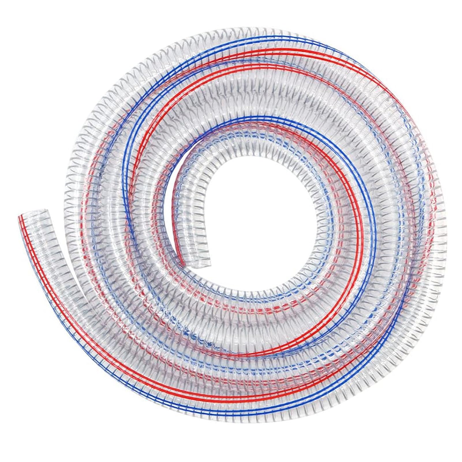 Tubo in PVC rinforzato con filo d'acciaio, Tubo flessibile in filo di acciaio PVC a bassa pressione, spessore della parete 5 mm, 3,28 piedi, misure multiple, confezione da(ID 40mm)