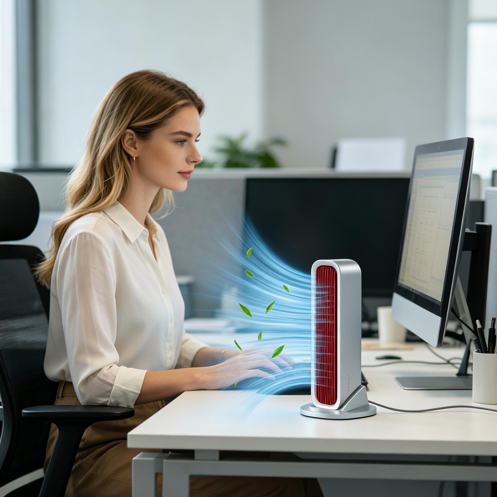 Ventilador De Torre Sin Aspas De 31,5 Cm Con Mando A Distancia | Ventilador De Escritorio Pequeño, Silencioso Y Portátil, 3 Velocidades De Ventilado-r,Oscilación Automática, Para Oficina,casa Y Cocina