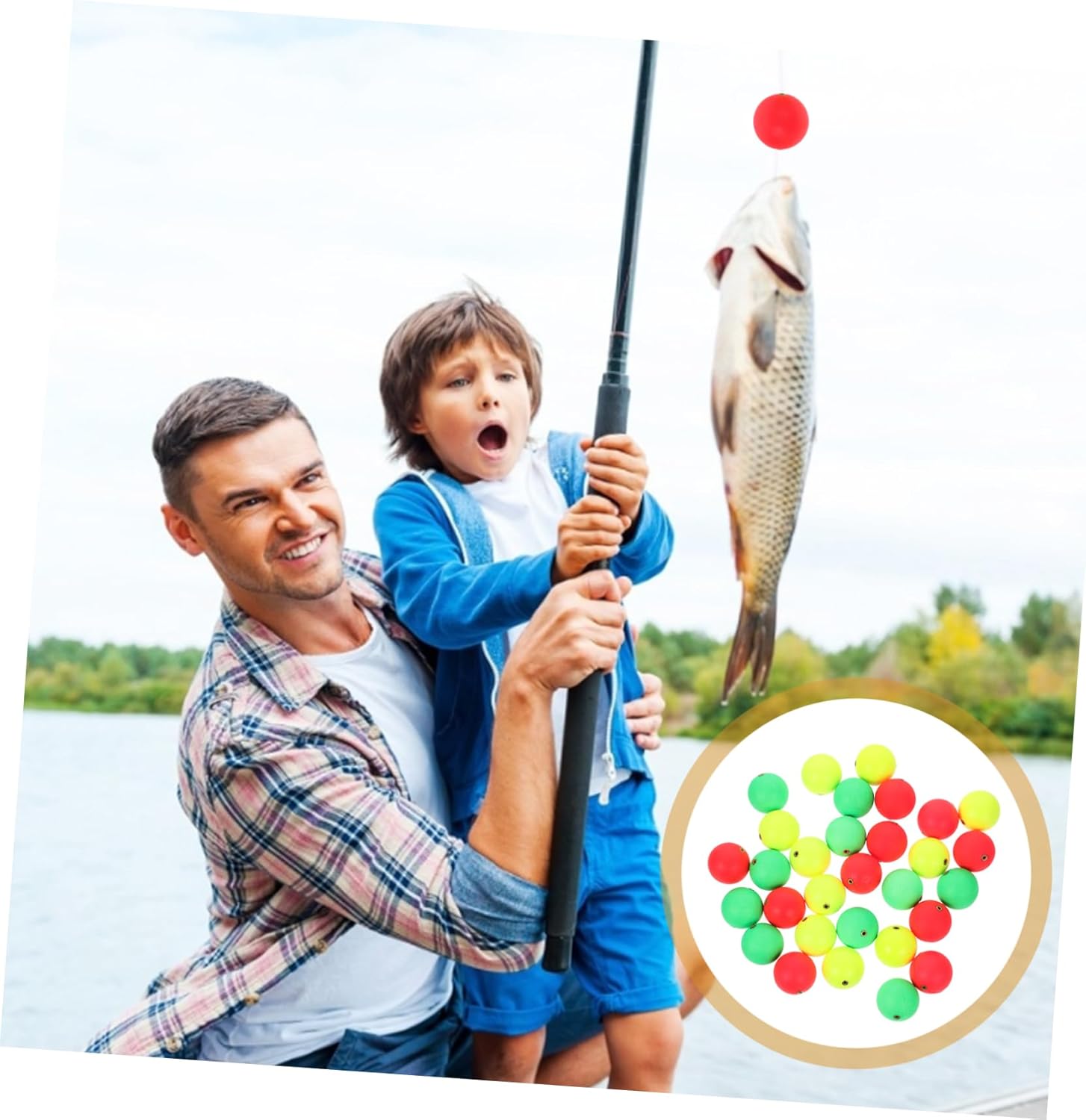 VANZACK 120pcs Fishing Bobber Foam Floats Bright and See High Sensitivity Fishing Supplies