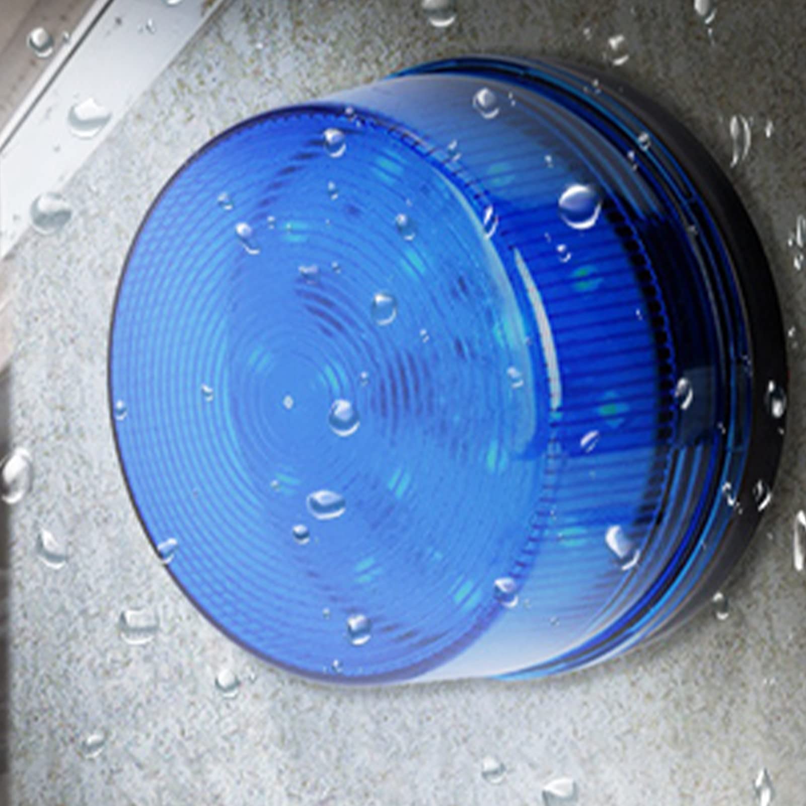 12 V niebieska lampa stroboskopowa LED, sygnalizator ostrzegawczy, migające światło ostrzegawcze, 7,4 x 4,3 cm (średnica x wys.)