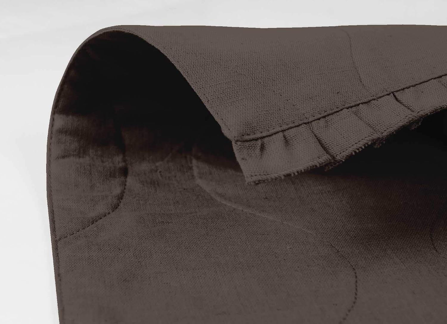 Brown Solid Home Decor Everyday Washable Frill Placemats with Napkins Dining Table Decor-Pack of 6