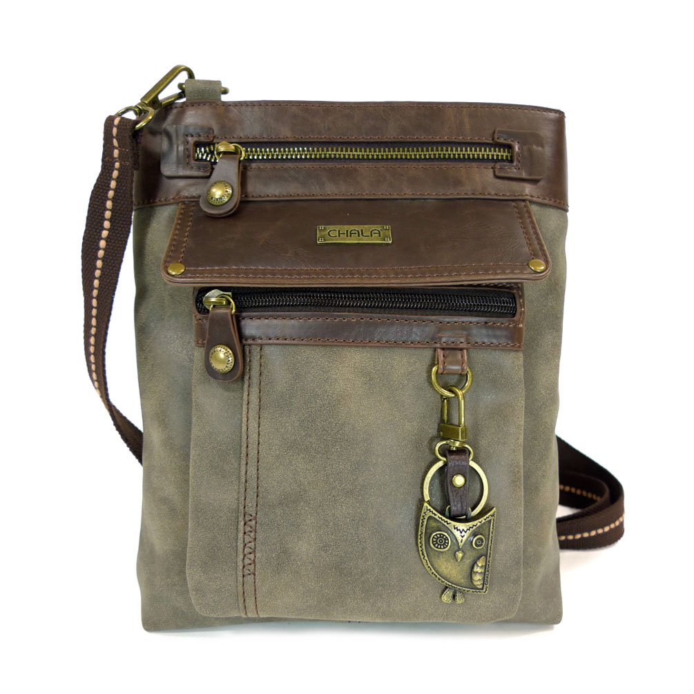 CHALA GEMINI Crossbody Canvas Gift Messenger Bag Stone Grey