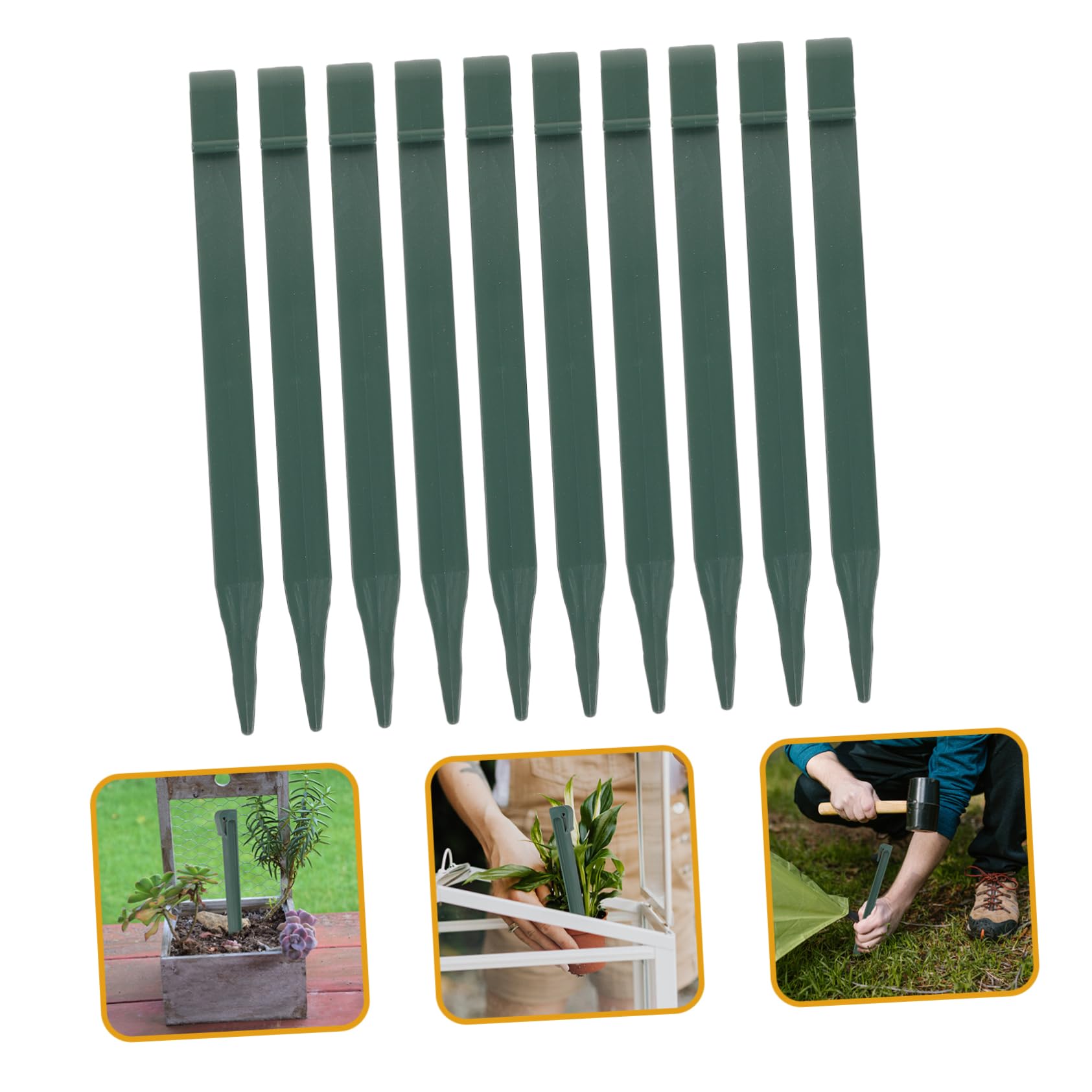 BESPORTBLE 10pièces Piquets De Bordure pour Jardinage Lot de Piquets De Jardin pour Fixation De Pelouse Et Aménagement Paysager