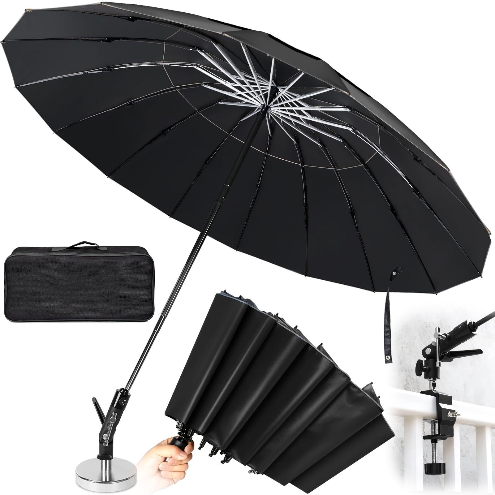 Photo 1 of New 60" Folding 16 Ribs Magnetic Umbrella,Designed for Outdoor Work,600lb