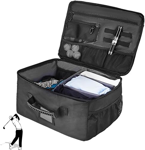 KEMIMOTO Organizador de maletero de golf plegable 1680D impermeable, organizador de maletero de golf para automóvil, SUV, gran espacio de