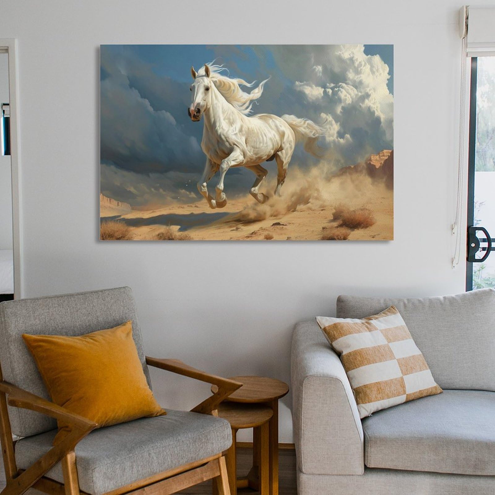 絵画 インテリア 額付(白) 油絵 F4-121712 馬 絵画 インテリア 額付(白) 油絵 F4-121712 馬 絵画 インテリア 額付(白