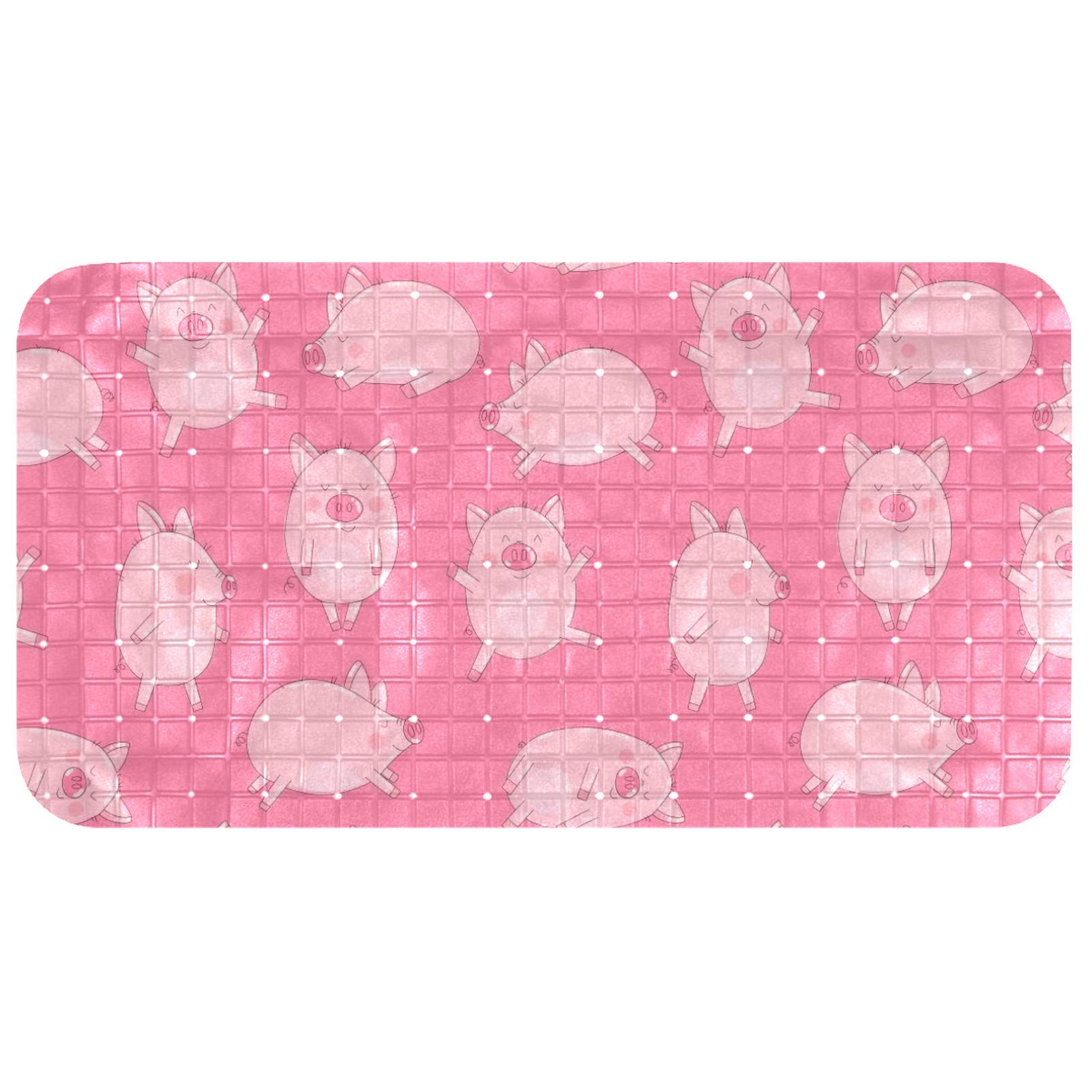 Tapis de baignoire enfant antidérapant 35x67cm avec ventouses motif cochon
