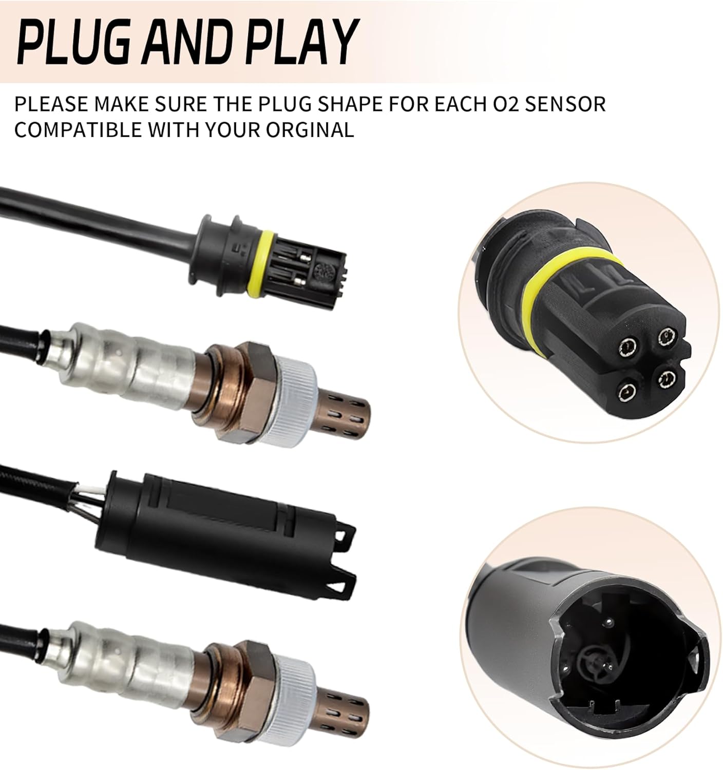 4Pcs Oxygen Sensor Upstream & Downstream 234-4672 234-4683 Compatible for BMW 320i 323i 325xi 328i 330xi 525i 528i 530i X3 X5 Z3 Z4 Land Rover Range Rover