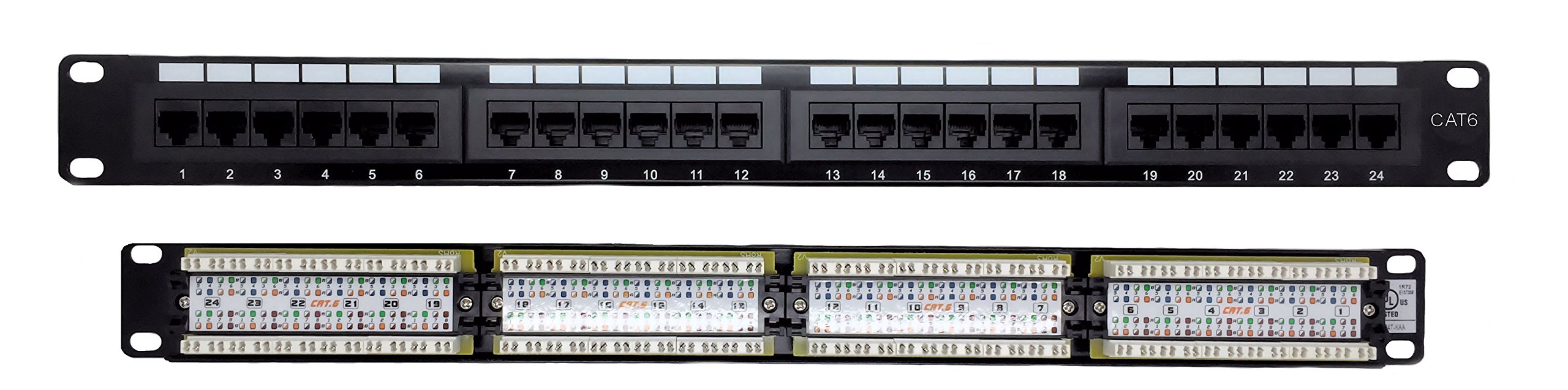[UL Listed] Cat6 RJ45 24 Port 1U Patch Panel