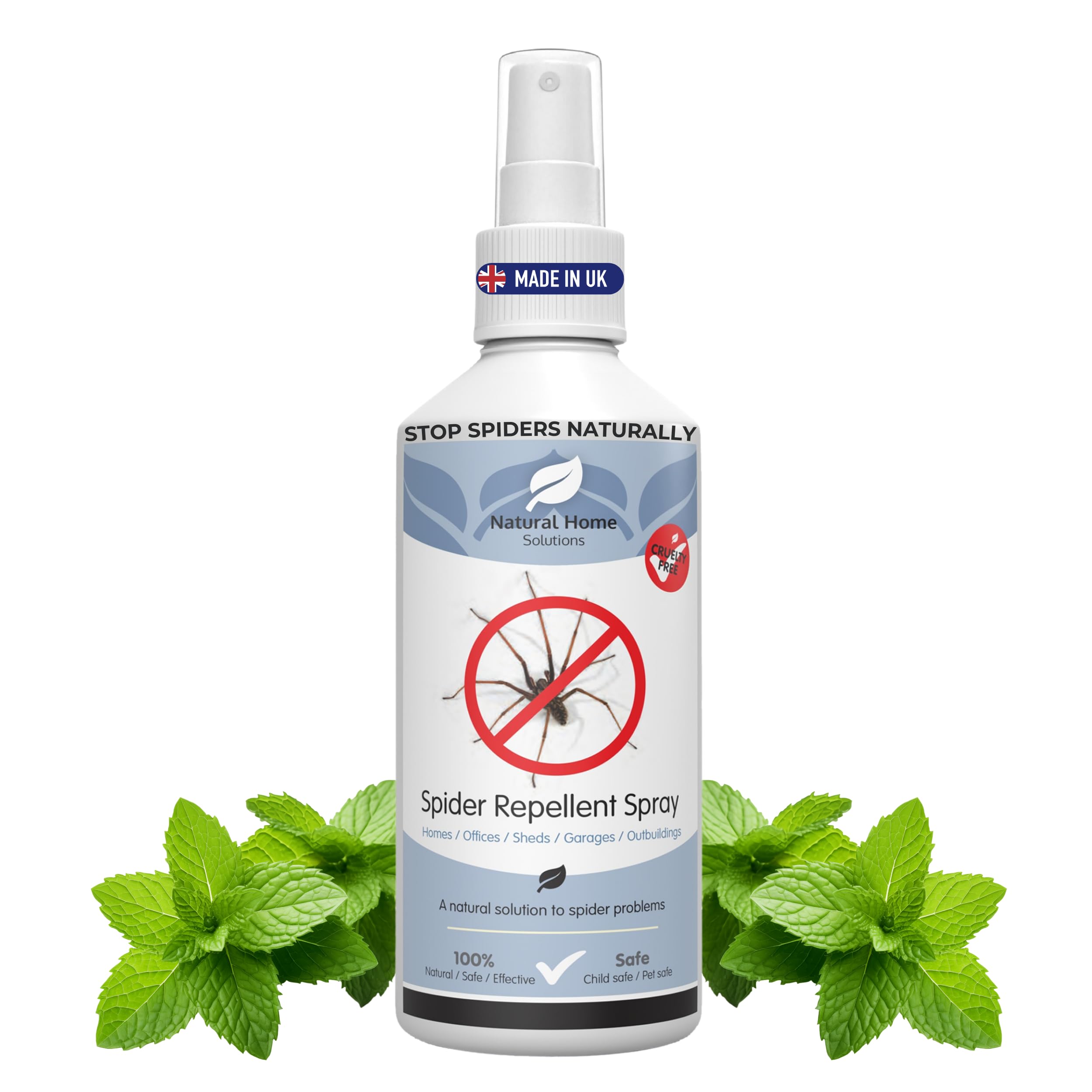 Eco Spider Repellent Stop Spiders Insects Bugs Coming in House Windows Doors Outdoors Indoors Peppermint Oil 250ml