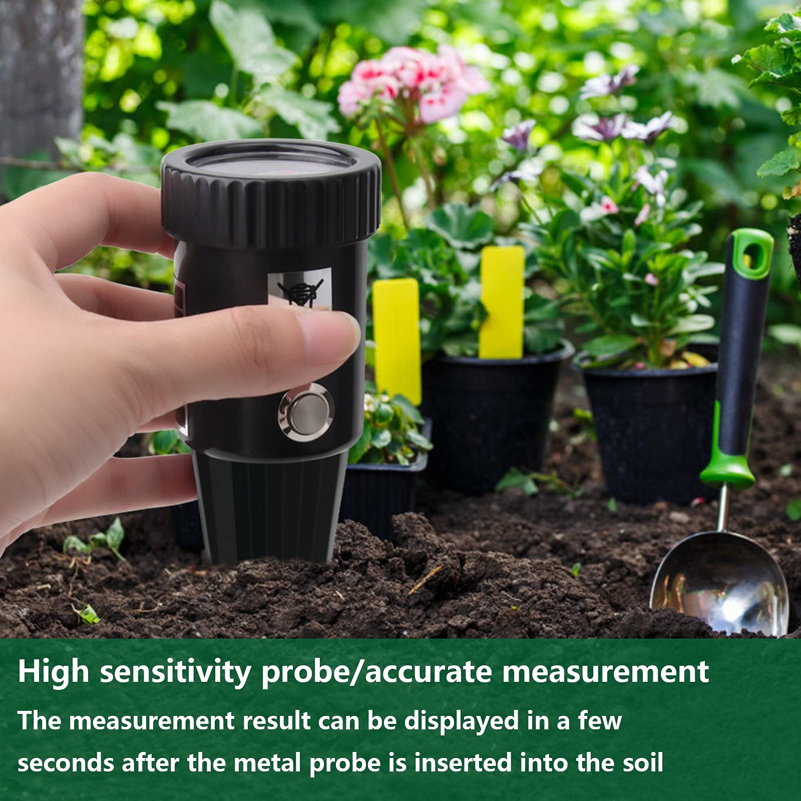 Medidor de Humedad del Suelo, portátil Instrumento de pH, Sensor de Humedad - No Necesita batería - Probadores de la Tierra para jardinería