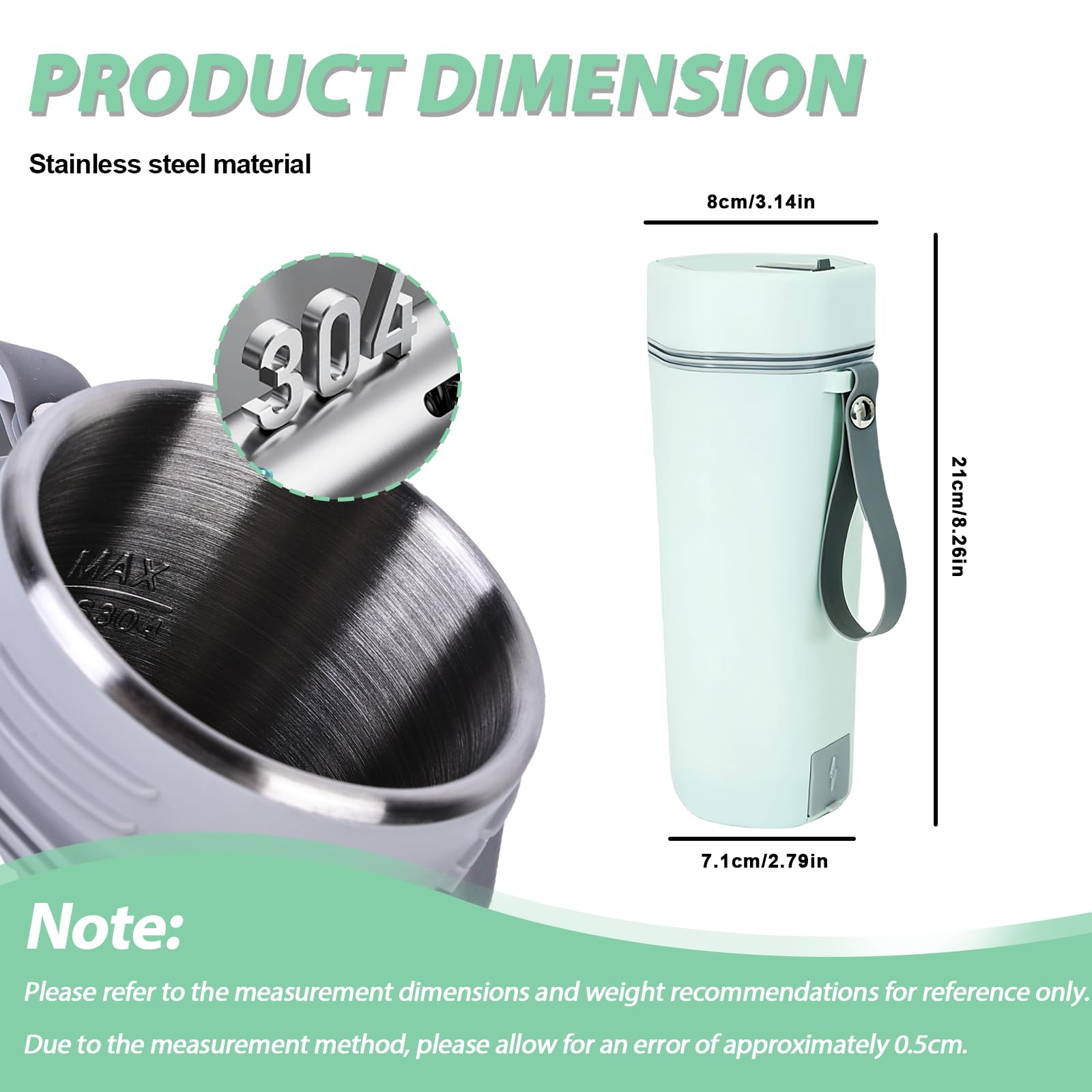 Elektrische waterkoker voor op reis, draagbaar, 750 ml, 12 V, waterkoker voor auto, van roestvrij staal, met een verwarmingsbeker van rubber, verzegeld voor warm water