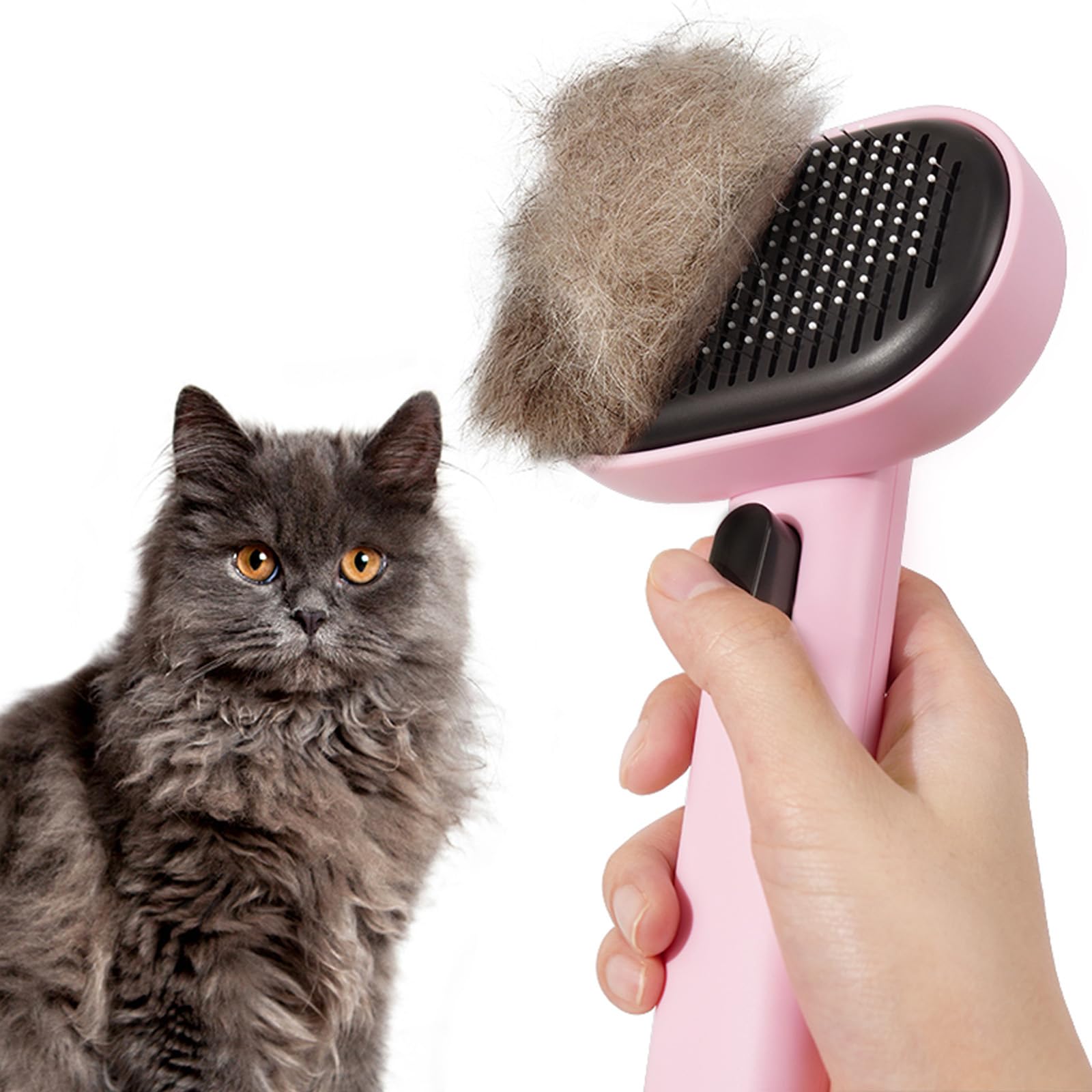 Aumuca Cat Brushes for Indoor Cats, Cat Hair Brush for Shedding, Cat Brush for Long or Short Haired Cats, Cat Grooming Deshedding Brush for Dog Kitten Horse Massage Removes Loose Fur