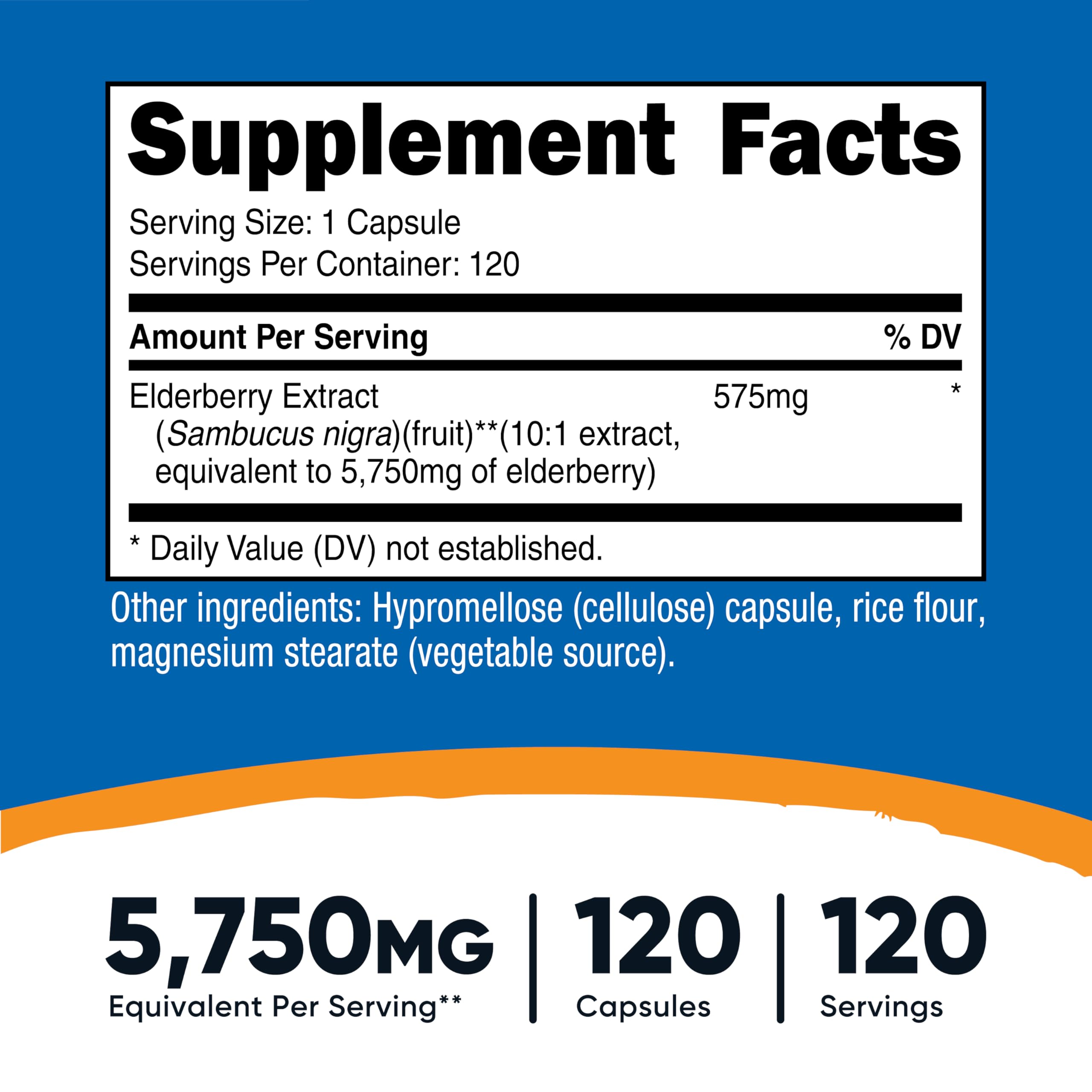 Nutricost Elderberry Capsules 575mg (120 Capsules) Black Elderberry — Amazon image 2