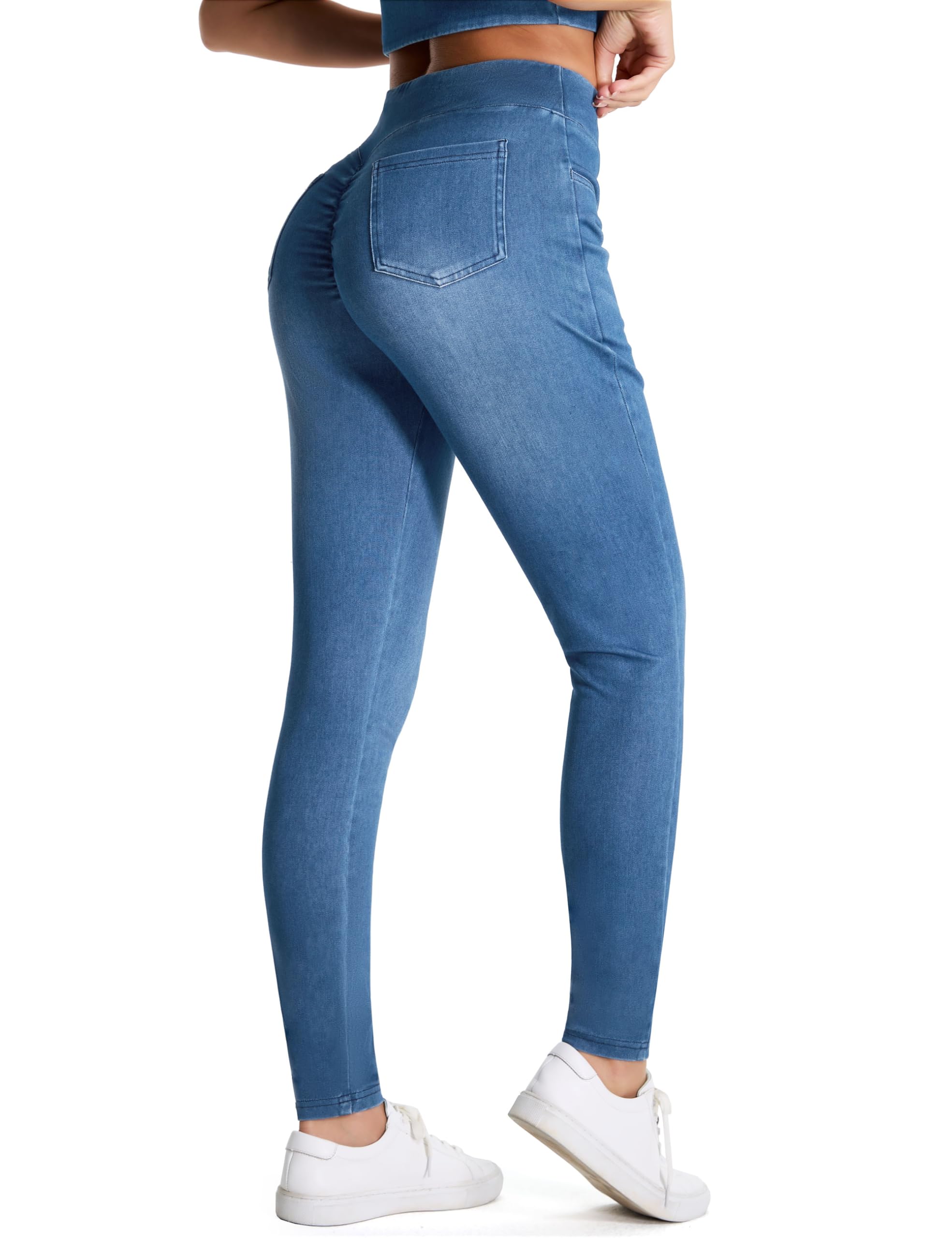 THE GYM PEOPLE Damskie dżinsy Scrunch Butt Stretch High Waist Skinny Jeans
