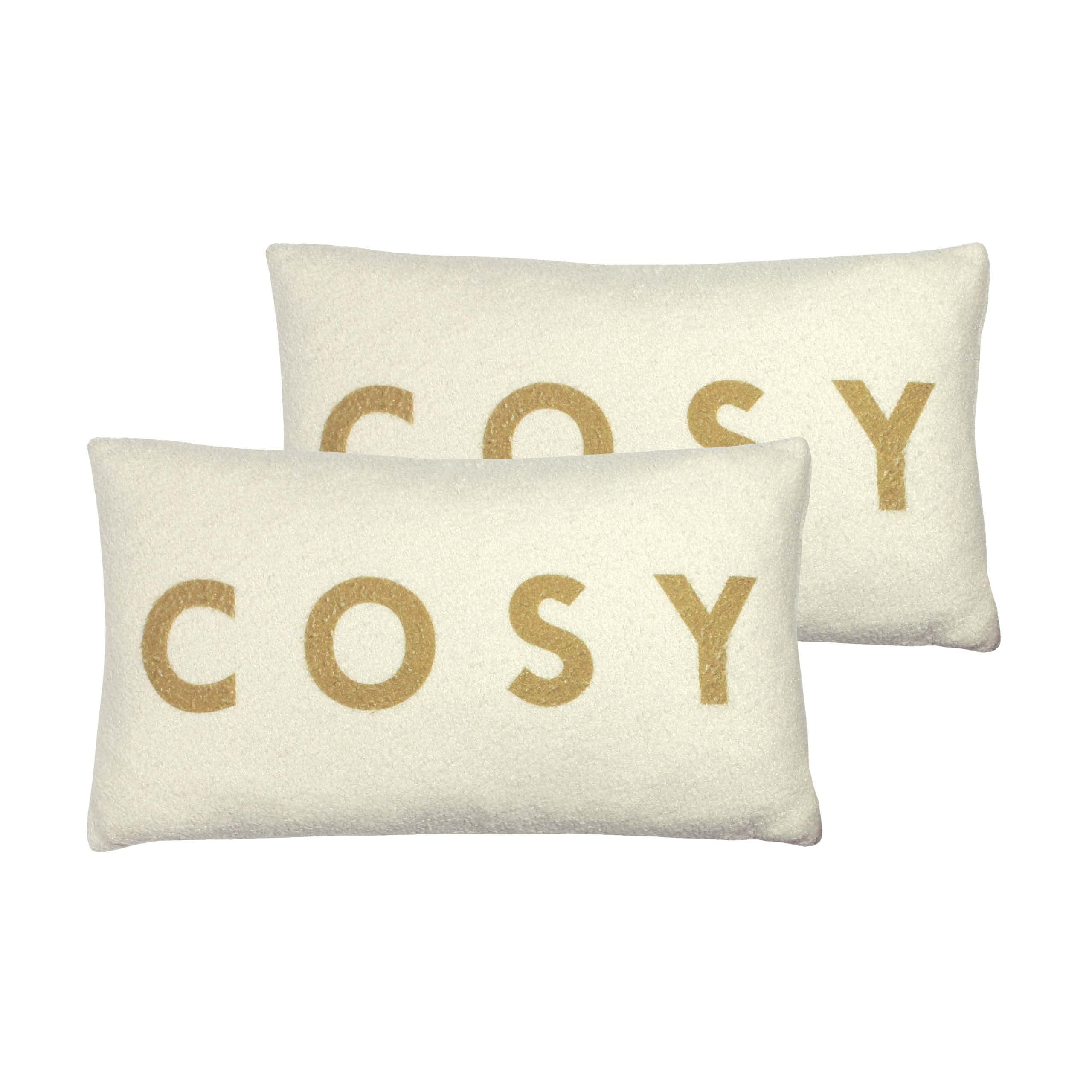 furn. Shearling Feather Filled Cushions Twin Pack