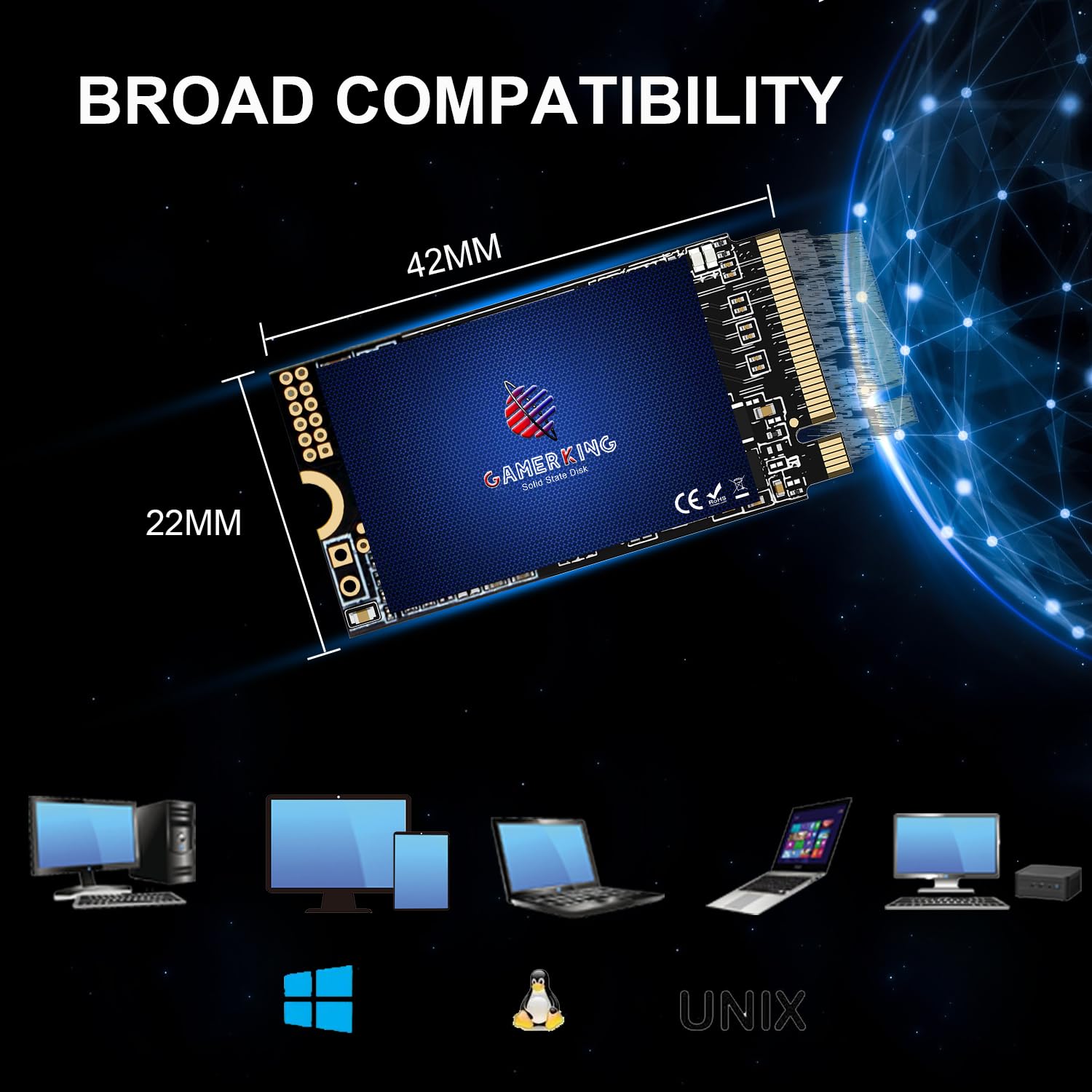Amazon.com: GAMERKING SSD 512GB M.2 2242 NVMe M Key PCIe Gen3x4
