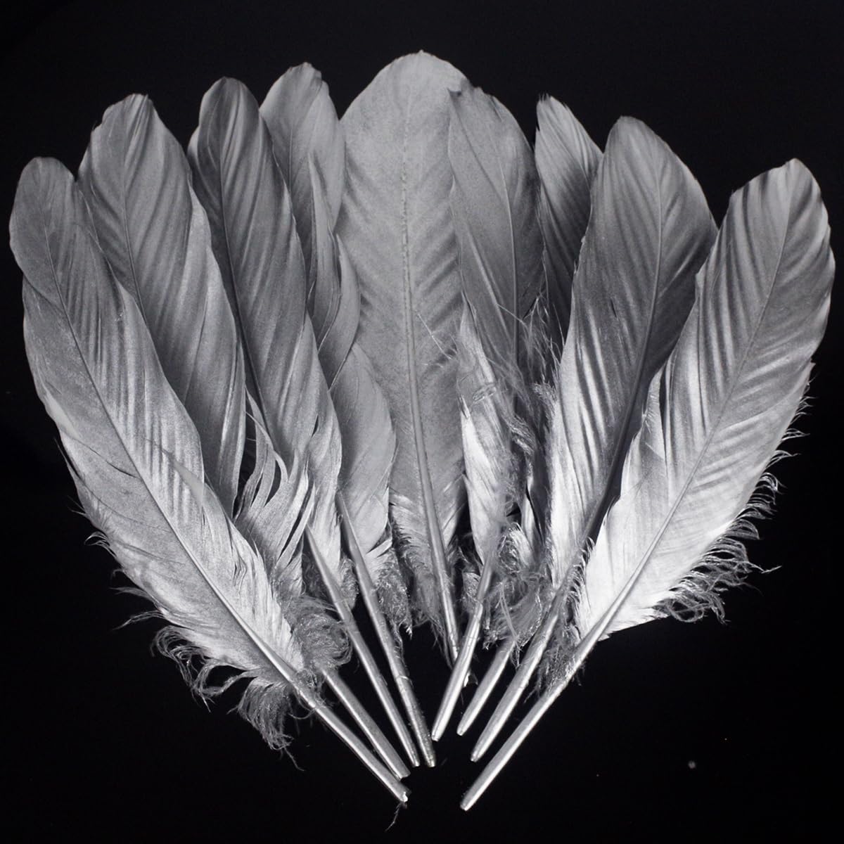 20-25cm 25 PCS Silvery Feathers Natural Goose Feathers for DIY Wedding Decorations Angel Wings & Fairy Crafts
