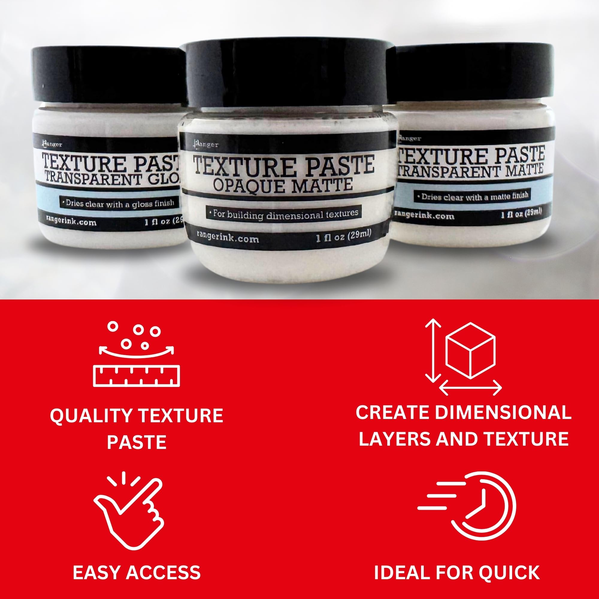 Ranger Opaque Gloss Matte Texture Paste Craft Set Ranger Texture Paste ...