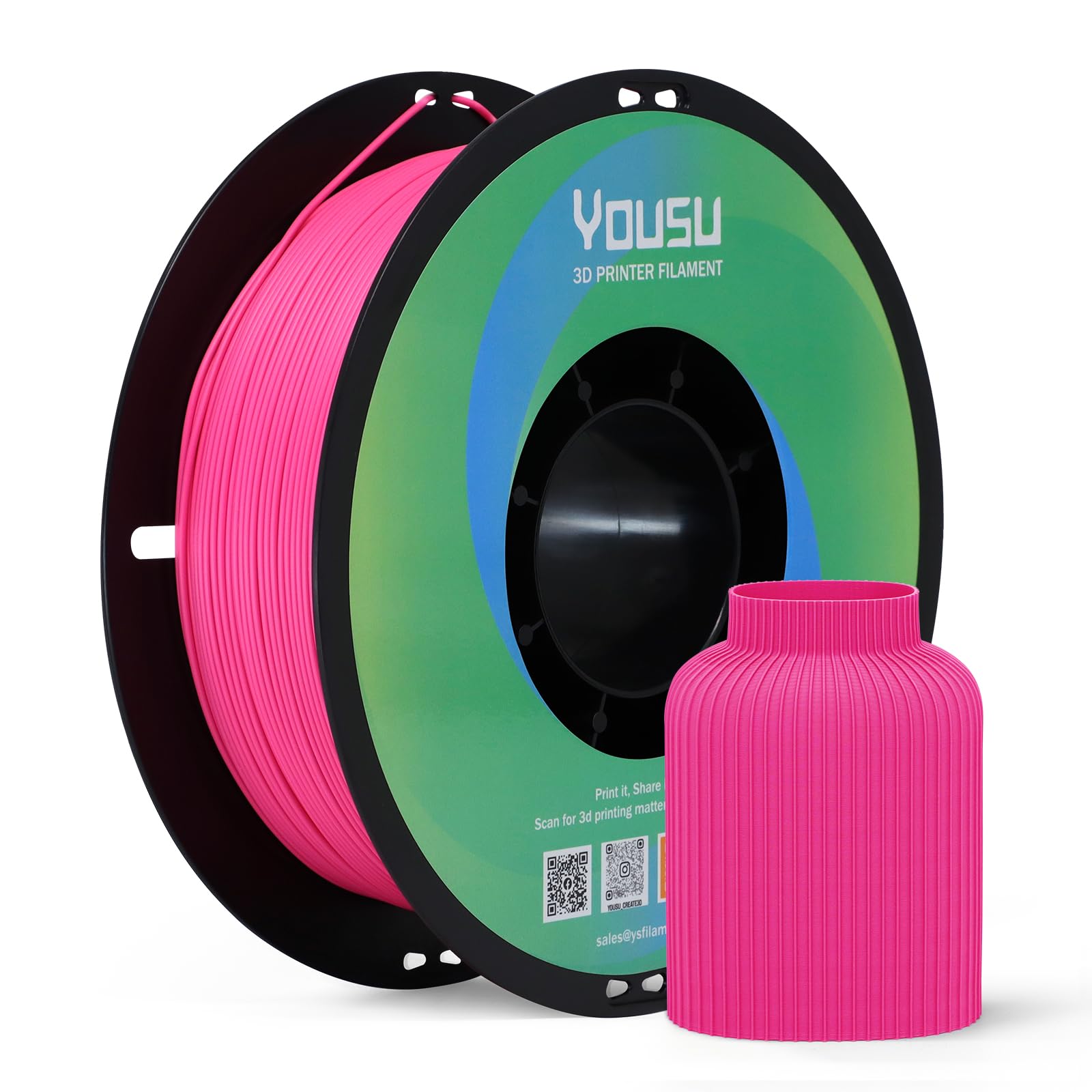 YOUSU Matte PLA 3D Printer Filament 1.75mm, Magenta 3D Printing Filament, A Variety of Colors and Unique Matte Effect, Excellent Print Quality, Easy to Print, Fit Most FDM Printers, 1kg (2.2lbs)-picture-35