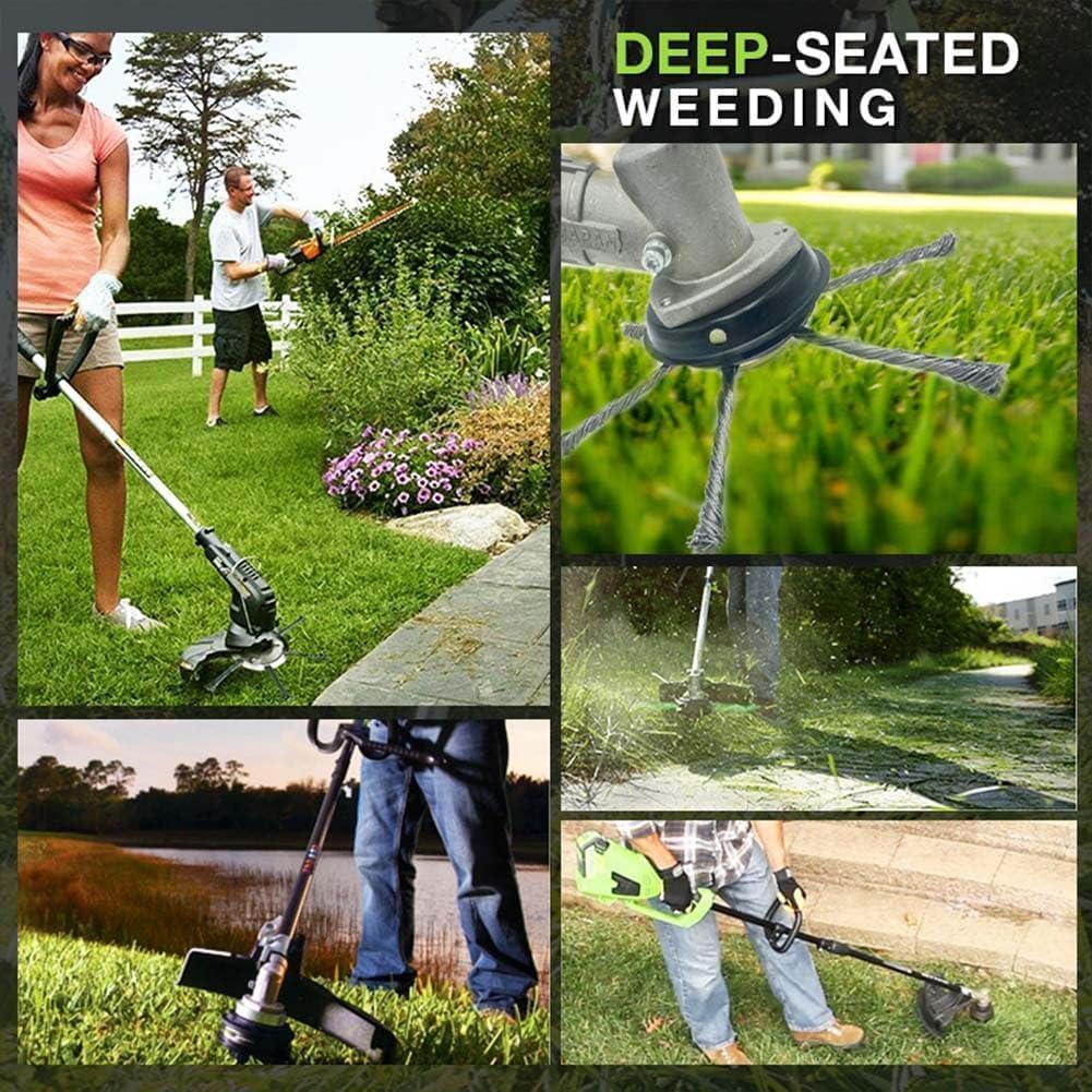 Universal Steel Wire Trimmer Head, 2025 New String Trimmer Replacement Head, 6 Inch Steel Wire Grass Trimmer Head for Electric Cordless String Trimmers, Weed Wrecker (6 Blade) - Image 6