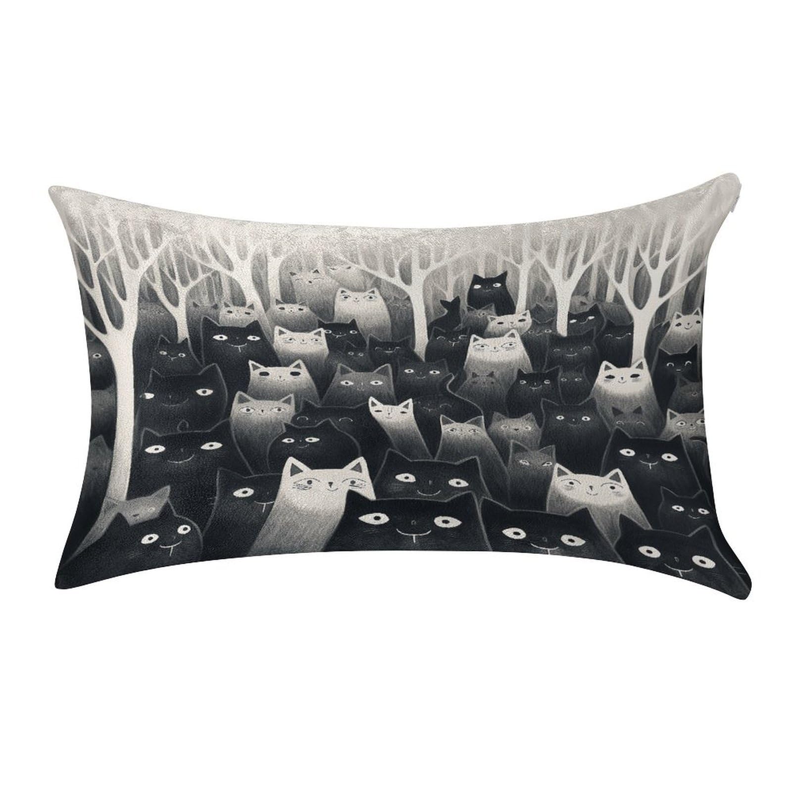 Btcowzrv Style A Group Of Black Cats Pillow Cover Pillow Case Pillowcase