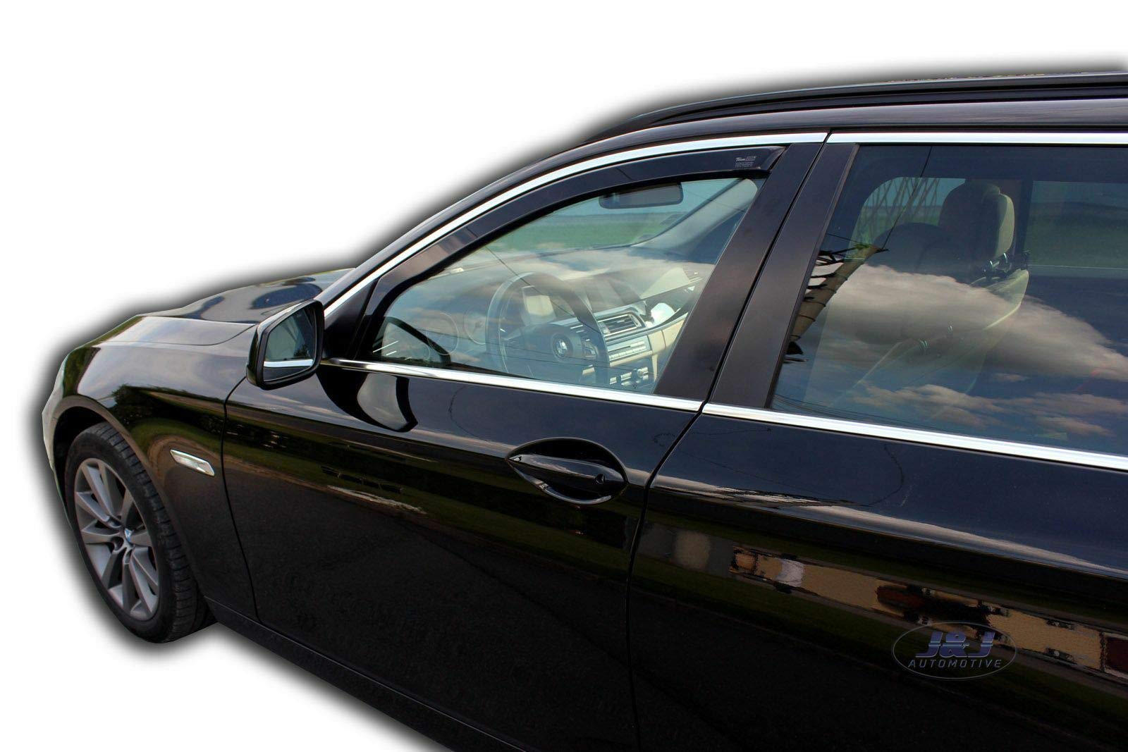 J&J Automotive | Deflettori D'Aria Antiturbo Per 5 Series F10 / F11 4/5-Porte Berlina / 5-Porte SW Wagon 2010-2017, Set di 2 Pz, Nero, Antivento