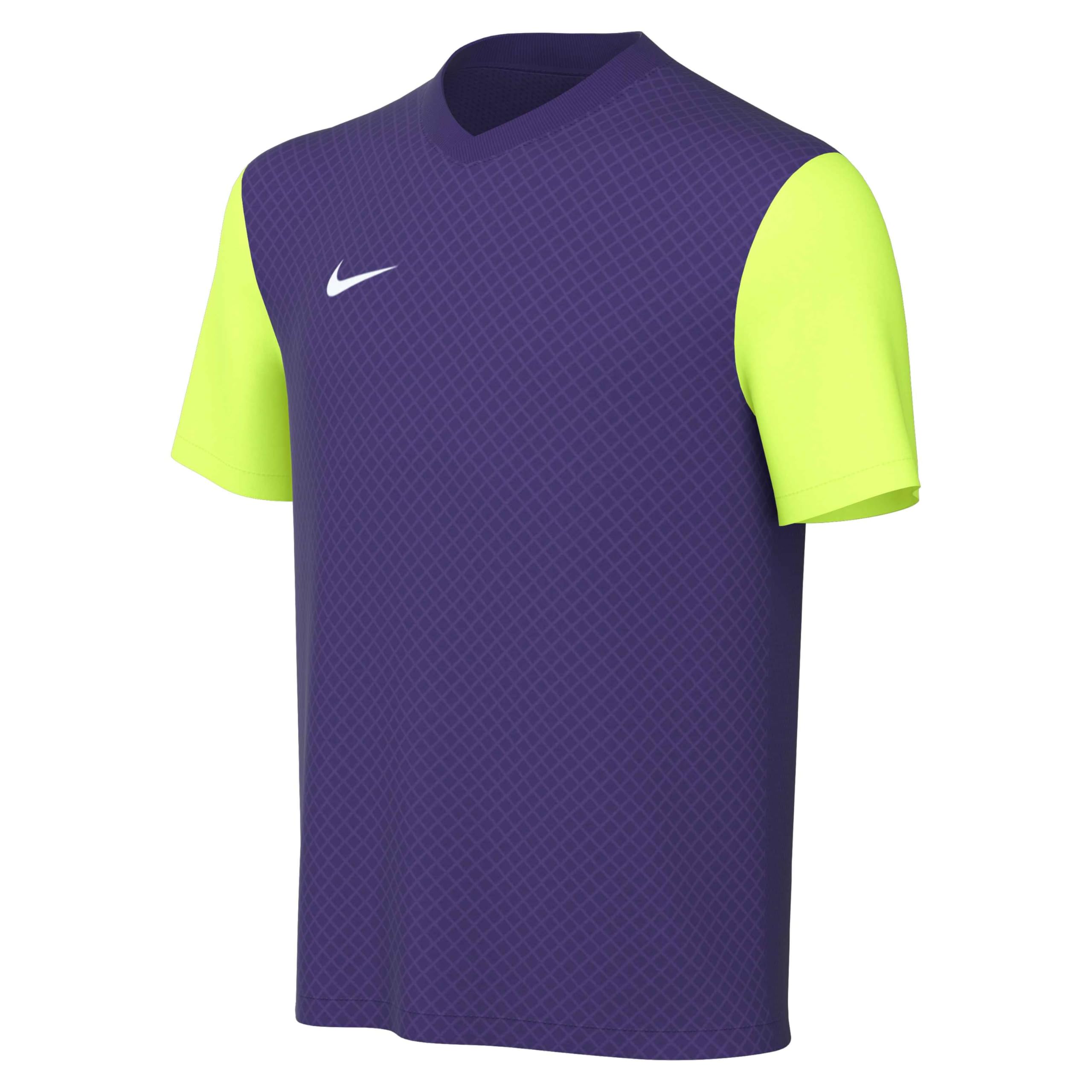 NIKE DH8389-547 Y NK DF Tiempo PREM II JSY SS T-Shirt Unisex Court Purple/Volt/White Size XS