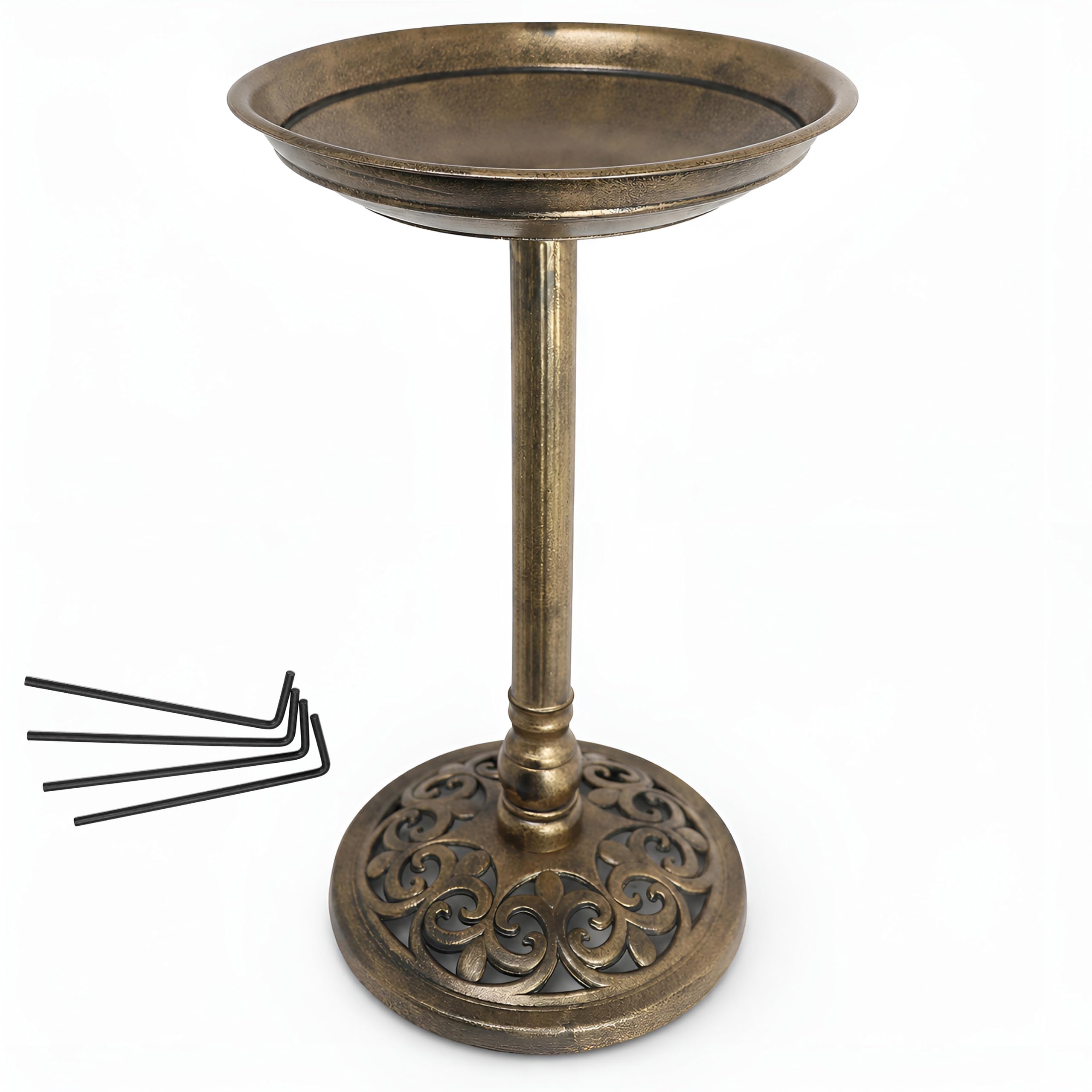 DIVCHI Bird Bath for Garden Freestanding Birdbaths Wild Birds Baths Feeder Bowl Pedestal Birdbath for Outdoors Patio Yard & Lawn Décor (Bronze Classic Bird Bath)