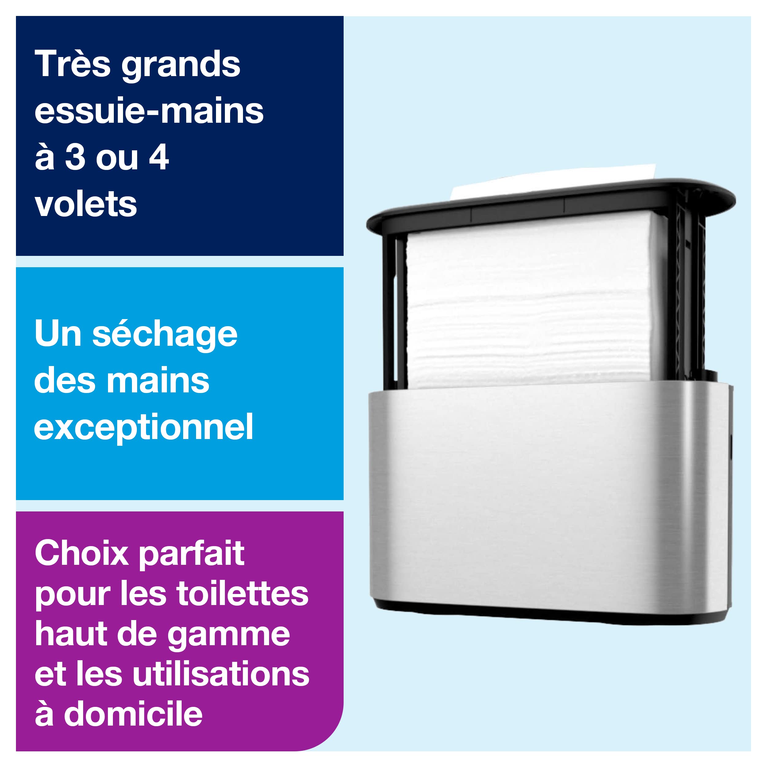 Tork Xpress Distributeur pour Essuie-mains interfoliés - 460005 - Image Design - Distributeur H2 pour papier d'essuyage feuille à feuille inox, Argent, Taille unique