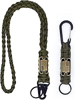 Tragdro 2-Pack Heavy Duty 550 Paracord Lanyard Keychains with 3D USA Flag - Durable Braided Necklace for Keys, Camera, Outdoor Use