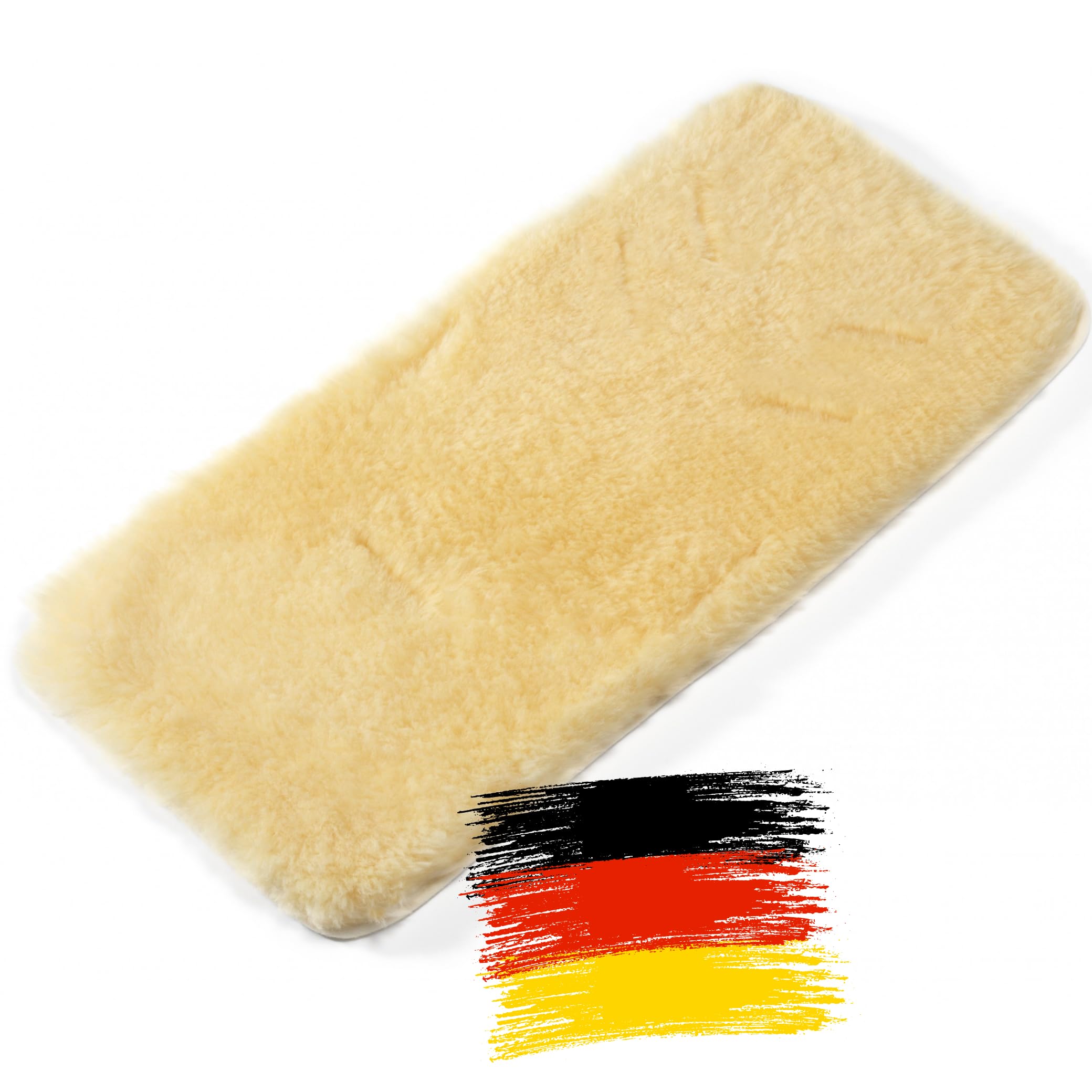 Hofbrucker Lammfell Kinderwagen Sitzauflage - Atmungsaktive Sitzauflage für Buggy Kinderwagen, Gurtschlitze, Waschbar bei 30°C, Sitzverkleinerer Inkl. Baumwoll-Windel