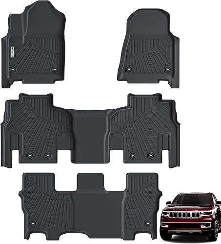 WAYIDSS Alfombrillas para Jeep Wagoneer 2022 2023 2024 - Solo Filt versión de 8 asientos (asientos de banco de 2 filas), protección TPE para todo