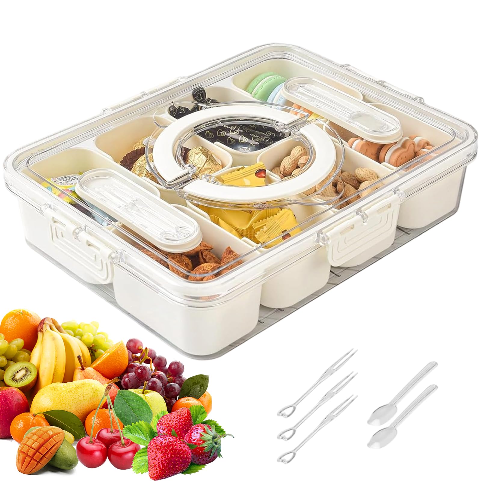 Snack Box à 8 Compartiments Plateau Service Divisé Avec