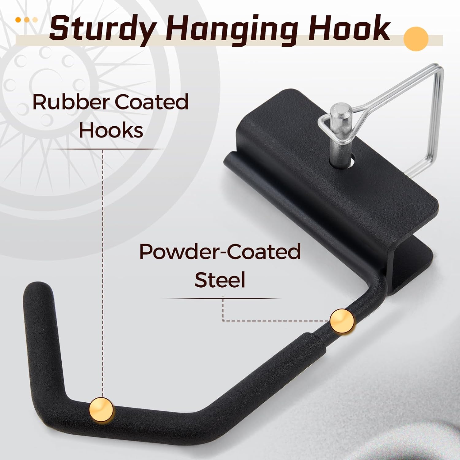 Freestanding Bike Storage Rack, 5 Bikes Capacity 300 lbs, Vertical Bike Rack for Garage, Adjustable Hooks, Indoor Bicycle Storage Stand for Home, Black