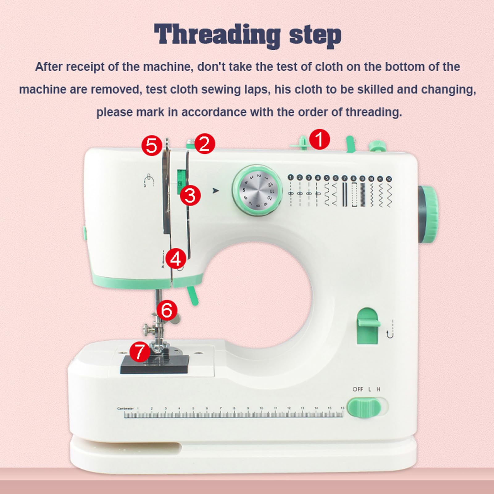 Máquina de coser para principiantes, 12 patrones de puntadas, máquina de coser eléctrica con mesa extensible, máquina de coser multifunción con accesorios de costura