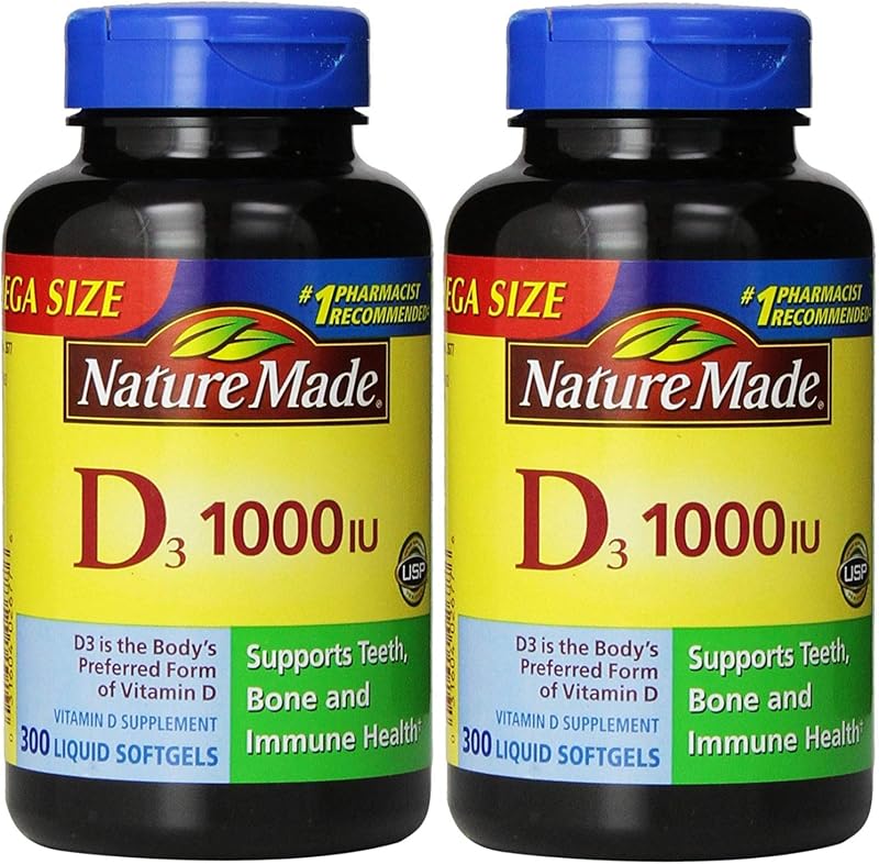 Nature Made® Vitamina D3 1000 UI, 600 cápsulas blandas