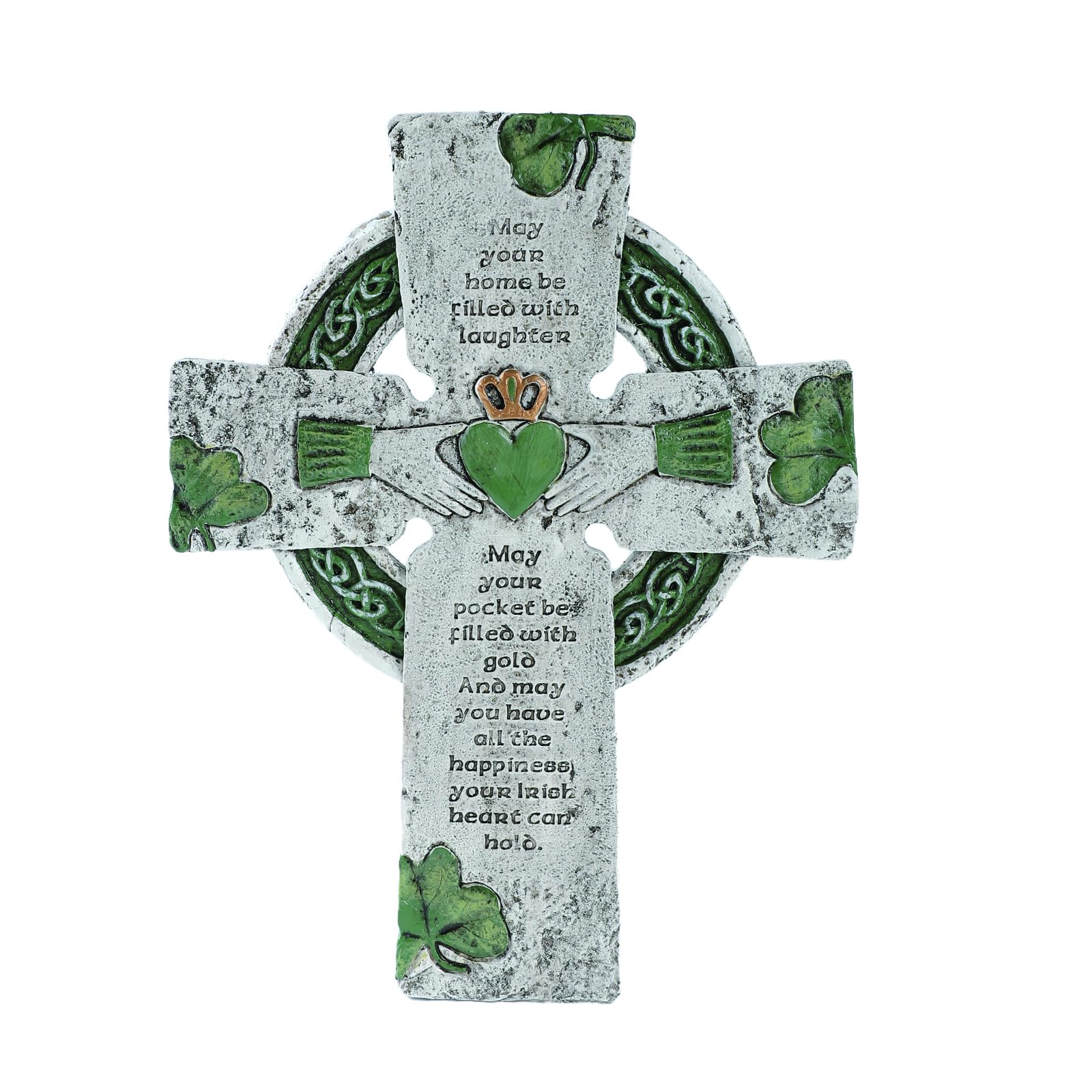 TALPGOD Celtic Cross Irish Blessing Wall Decor, Irish Wall Art for Home, Ireland Gifts, Catholic Cross, Green, 9.45 Inch x 7.48 Inch