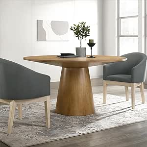 Amazon.com - 50" Solid Wood Round Dining Table, Mid Century Modern ...