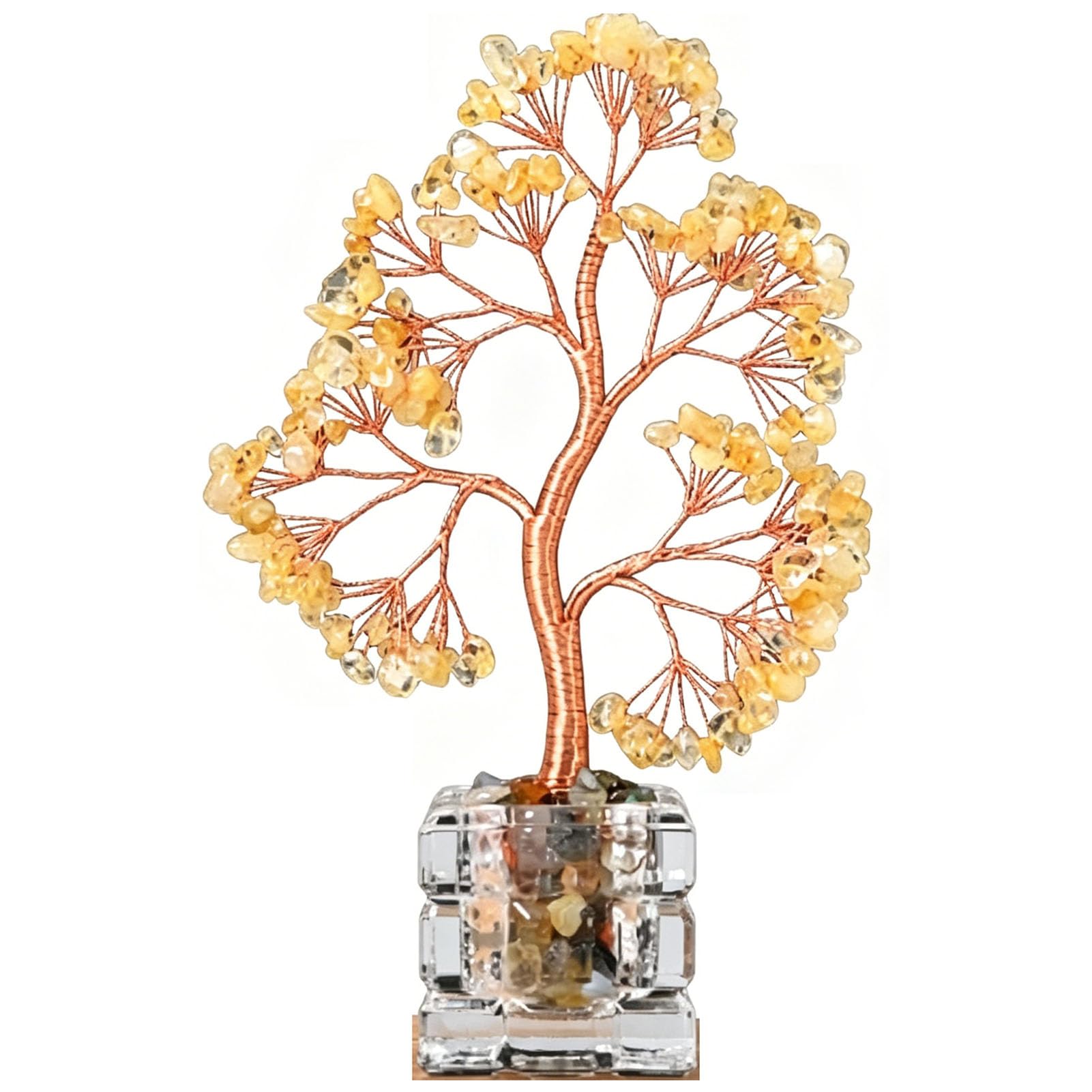 Albero dei Soldi in Cristallo Naturale per Ufficio, casa, Stanza, scrivania, Meditazione, energia positiva, Cristalli Feng Shui, Pietre curative, Fortuna, ricchezza, Chakra, Alberi,B