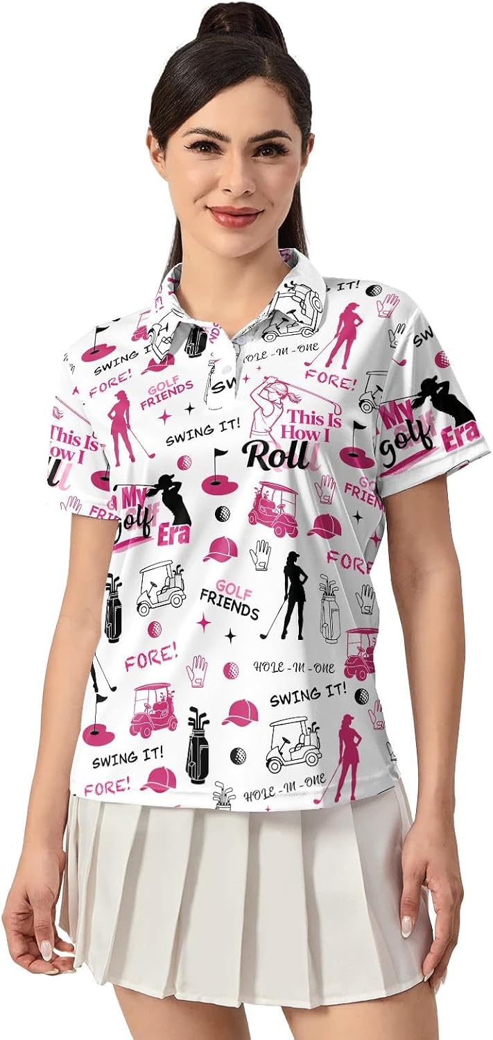 Womens Golf Polo Shirt Funny Golf Shirt for Women