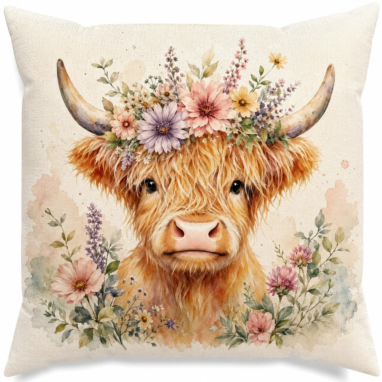 Suxyn Highland Cow Cushion Covers, Highland Cow Gifts for Women (Colorful4, 45 * 45)