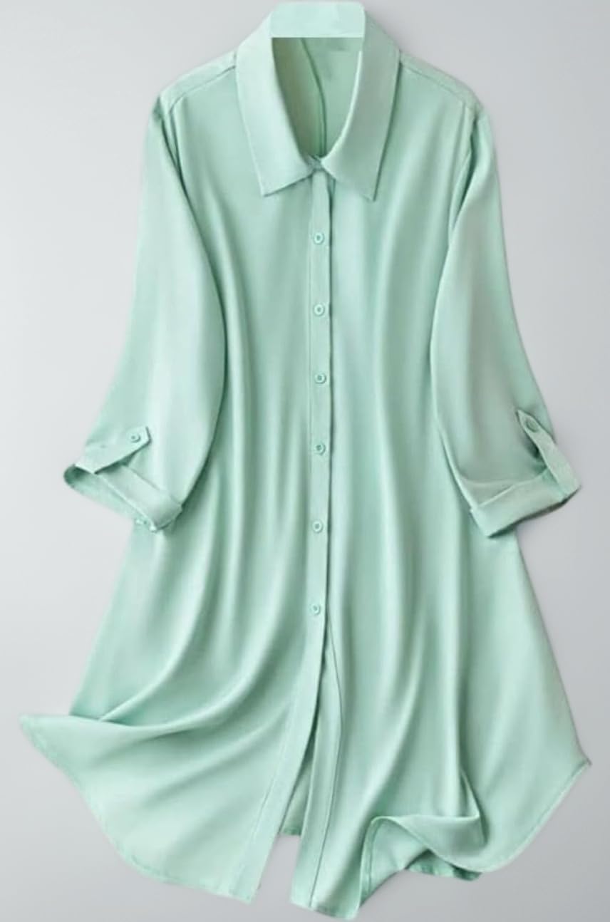 Leriya Fashion Women's Shirt Dress | Knee Length Dresses | Loose Fit | Button-Down | 3/4 Sleeve | Vacation Outfit (Pack of 2 | Value Pack)