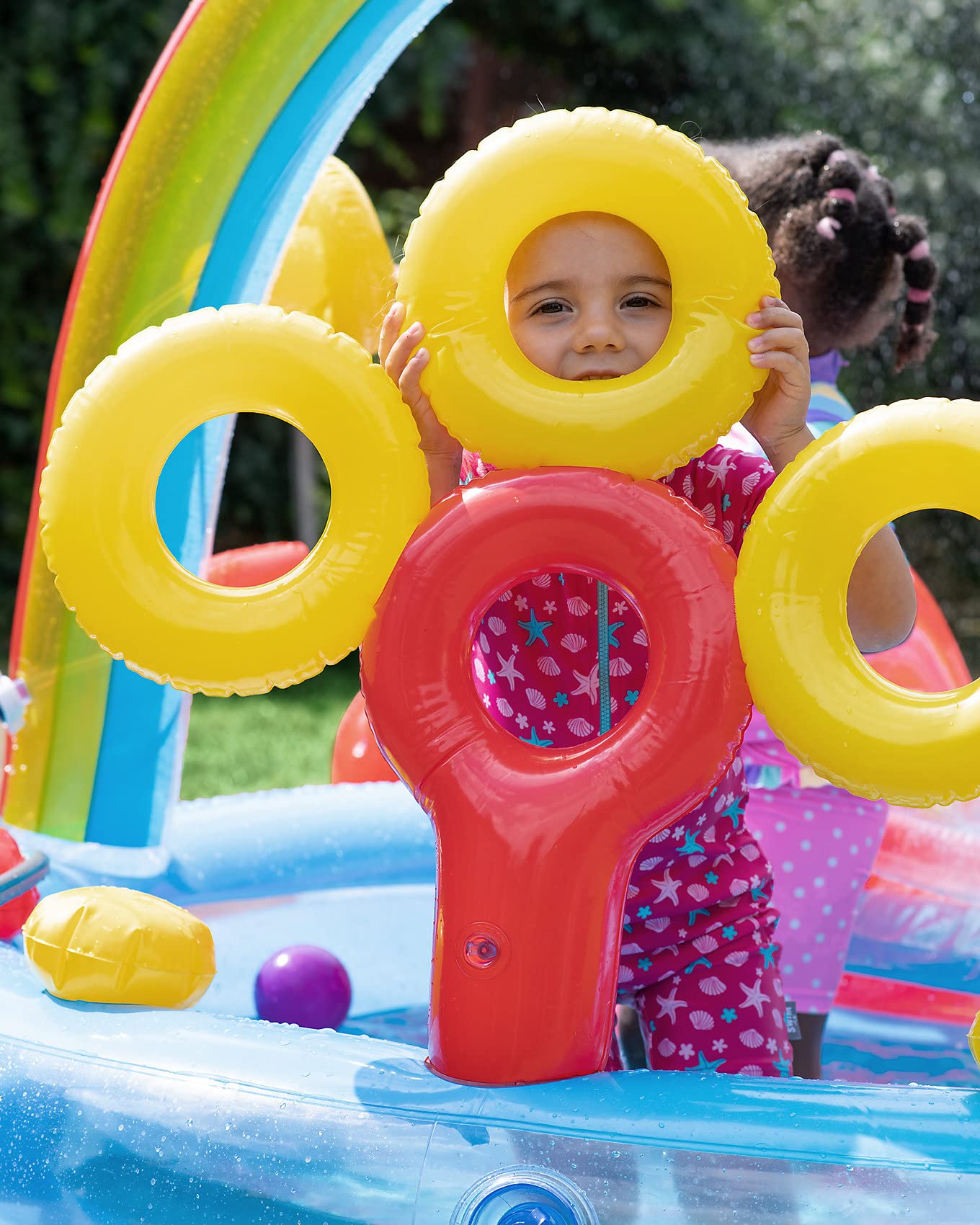 Aufblasbarer Pool für Kinder, Intex Spielplatz, Regenbogen, 297 x 135 x 193 cm, 381 l, Sortiert