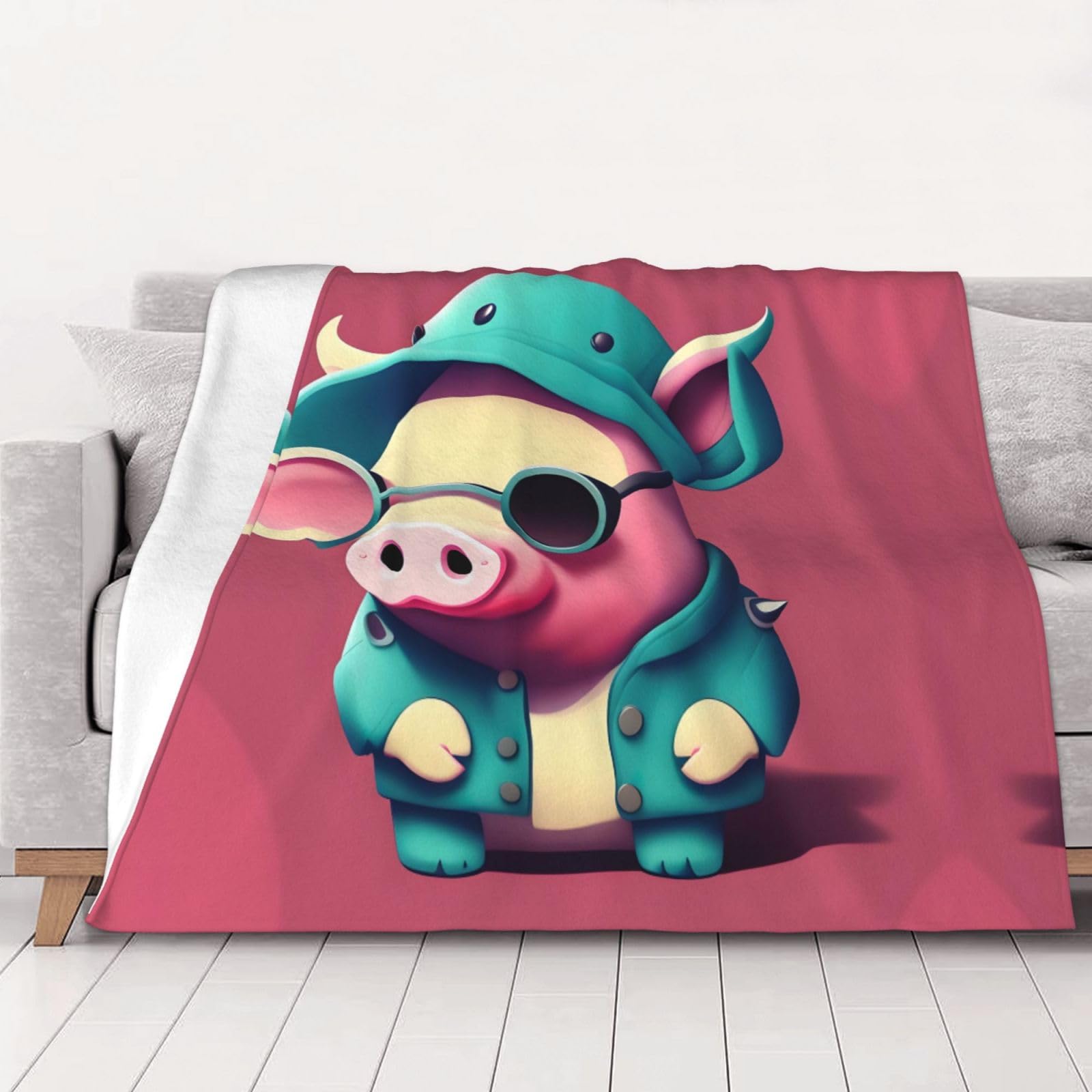 Couverture super douce cochon mignon : l'accessoire idéal pour vos soirées cocooning